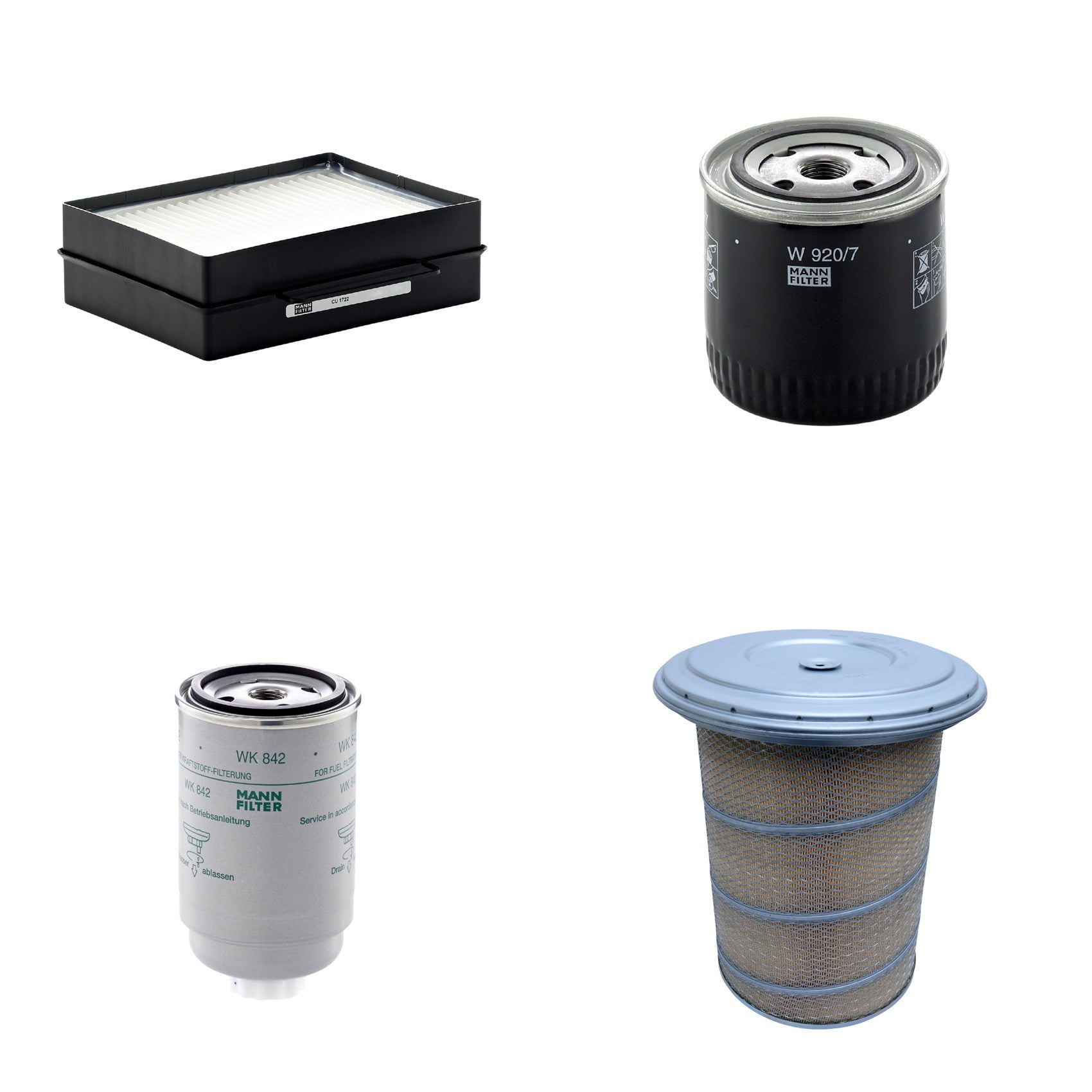 Kit Filtros de Ar Combustível Cabine Ar Condicionado Óleo - Mann-Filter - C30880/1 - CU1722 - W920/7 - WK842 - (1)