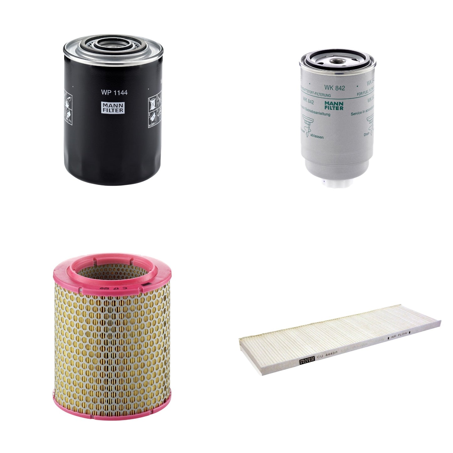 Kit Filtros de Ar Combustível Cabine Ar Condicionado Óleo - Mann-Filter - C17129 - CU4442/1 - WK842 - WP1144 - (1)