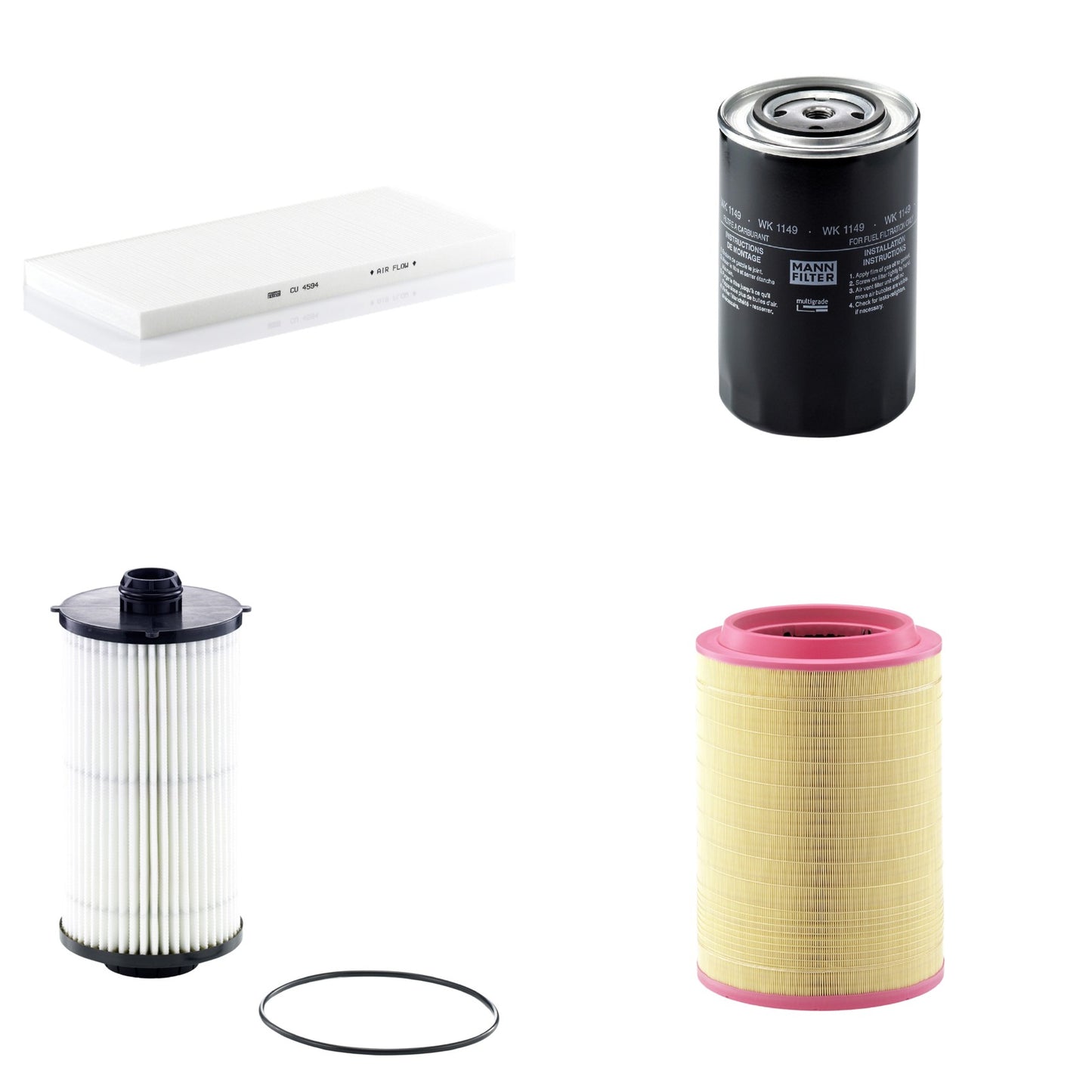 Kit Filtros de Ar Combustível Cabine Ar Condicionado Óleo - Mann-Filter - C321420/2 - CU4594 - HU12008x - WK1149 - (1)
