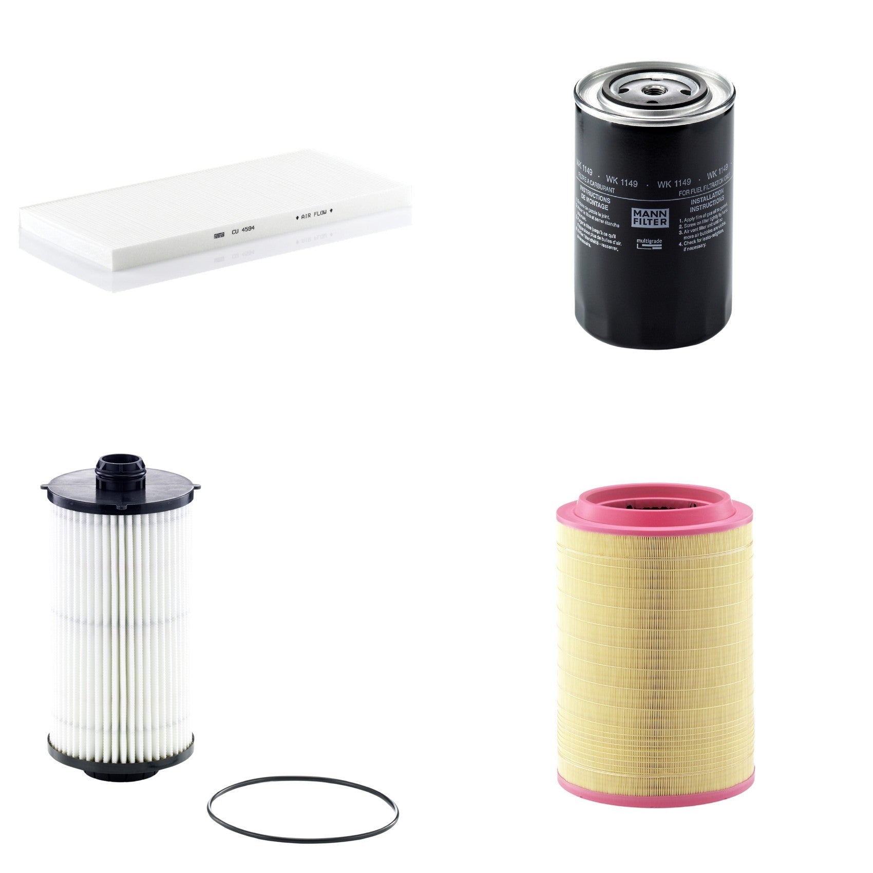 Kit Filtros de Ar Combustível Cabine Ar Condicionado Óleo - Mann-Filter - C321420/2 - CU4594 - HU12008x - WK1149 - (1)