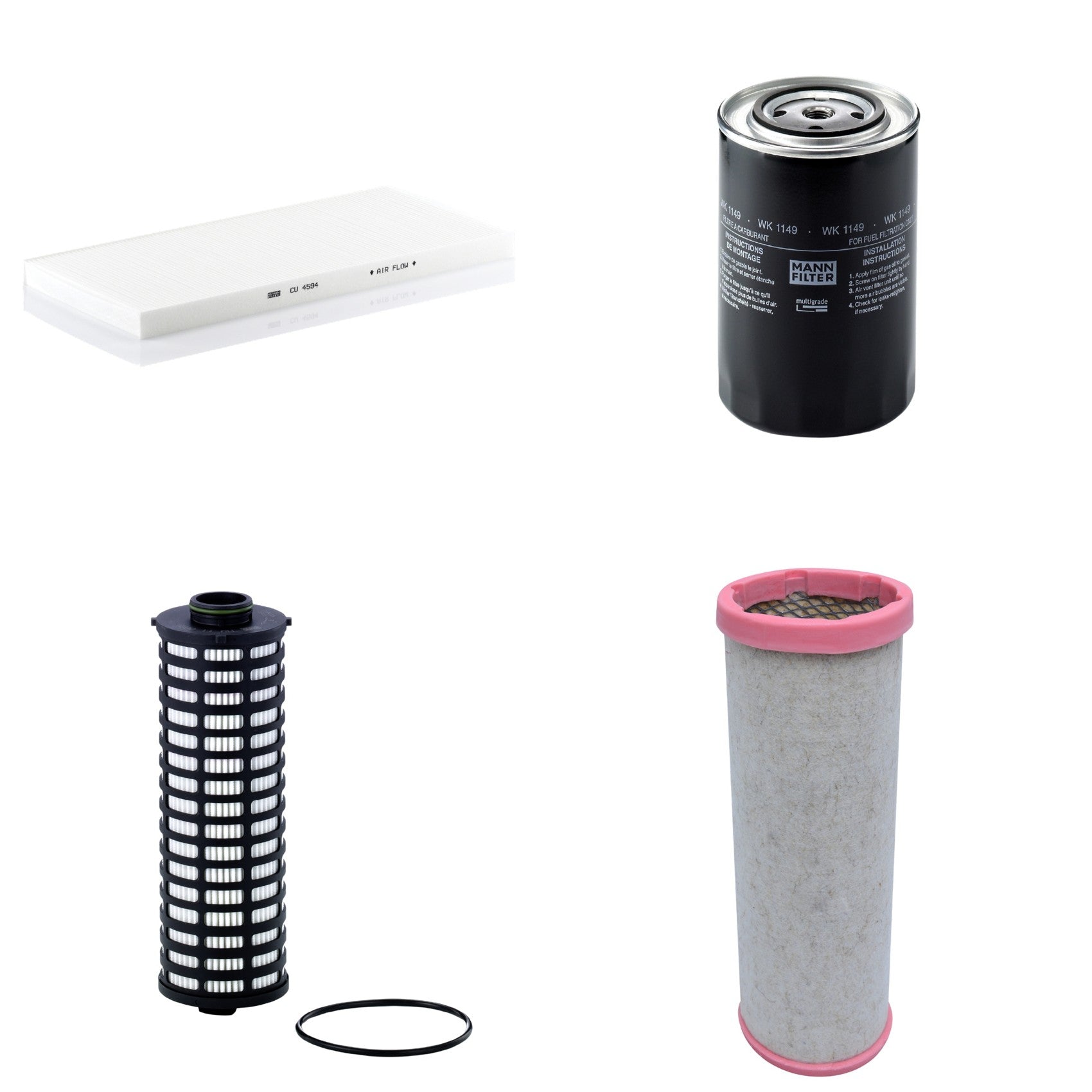 Kit Filtros de Ar Combustível Cabine Ar Condicionado Óleo - Mann-Filter - CF1550 - CU4594 - HU11002X - WK1149 - (1)