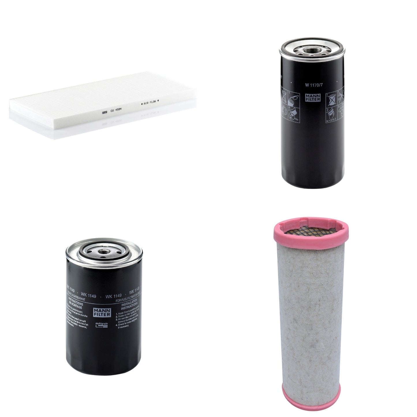 Kit Filtros de Ar Combustível Cabine Ar Condicionado Óleo - Mann-Filter - CF1550 - CU4594 - W1170/7 - WK1149 - (1)