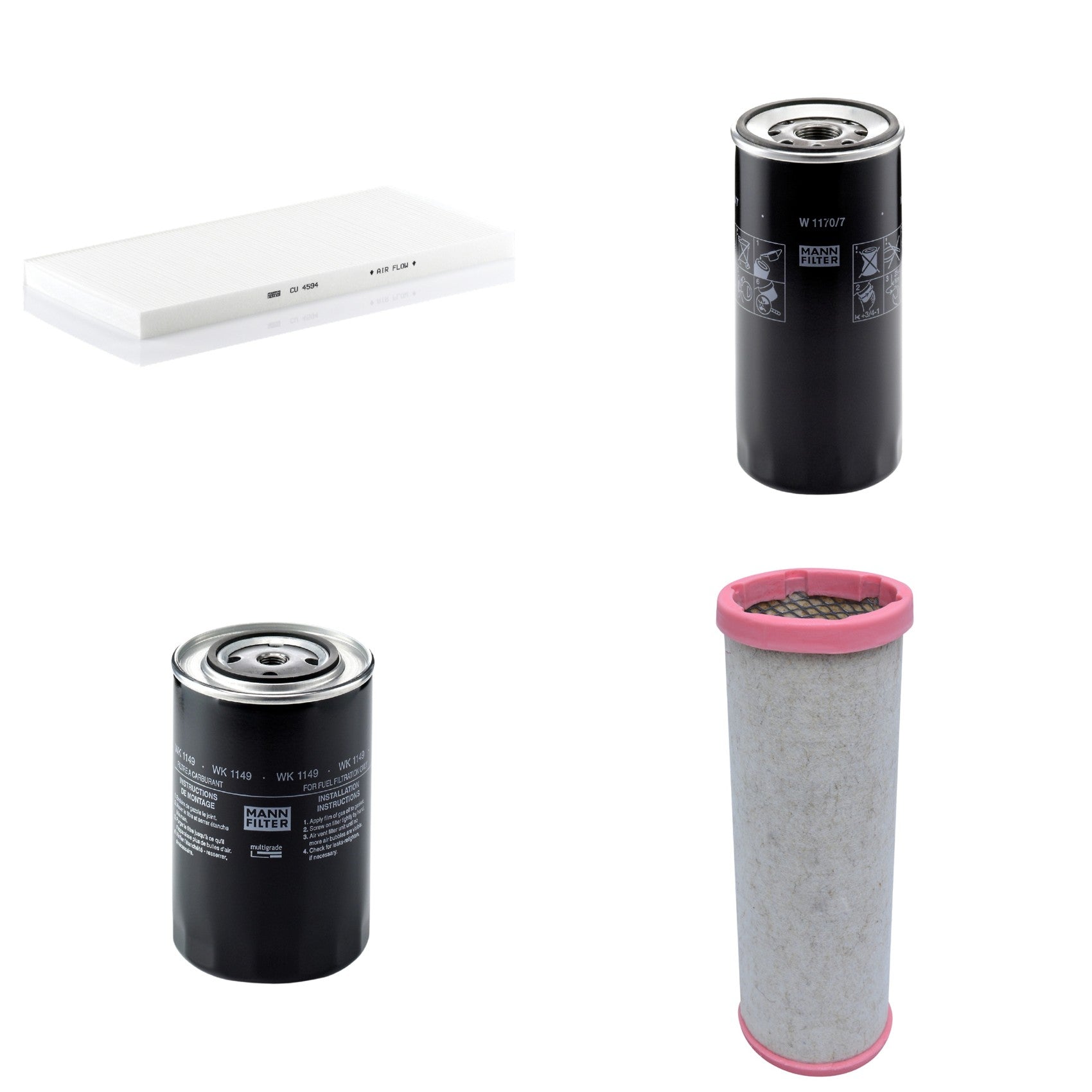 Kit Filtros de Ar Combustível Cabine Ar Condicionado Óleo - Mann-Filter - CF1550 - CU4594 - W1170/7 - WK1149 - (1)