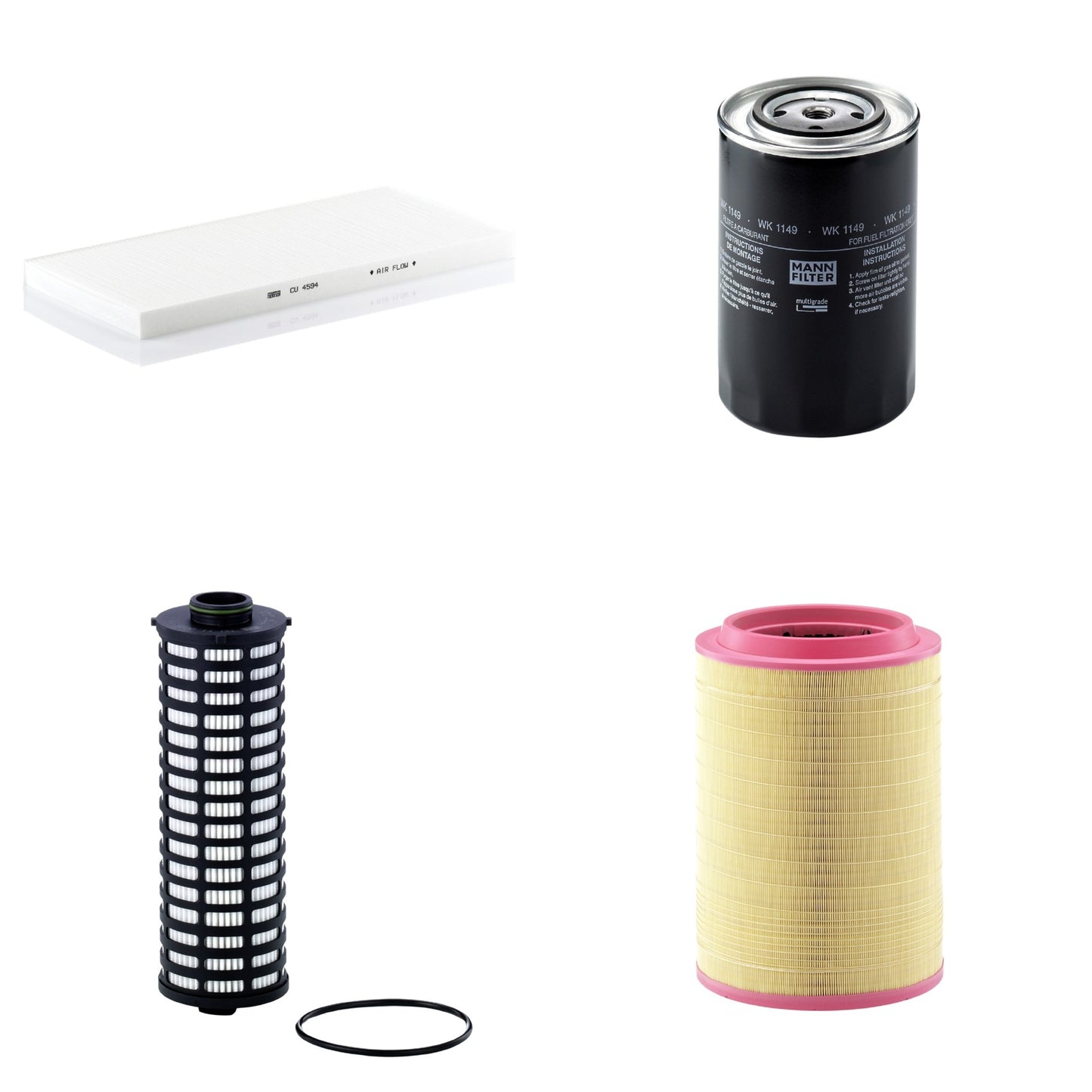 Kit Filtros de Ar Combustível Cabine Ar Condicionado Óleo - Mann-Filter - C321420/2 - CU4594 - HU11002X - WK1149 - (1)