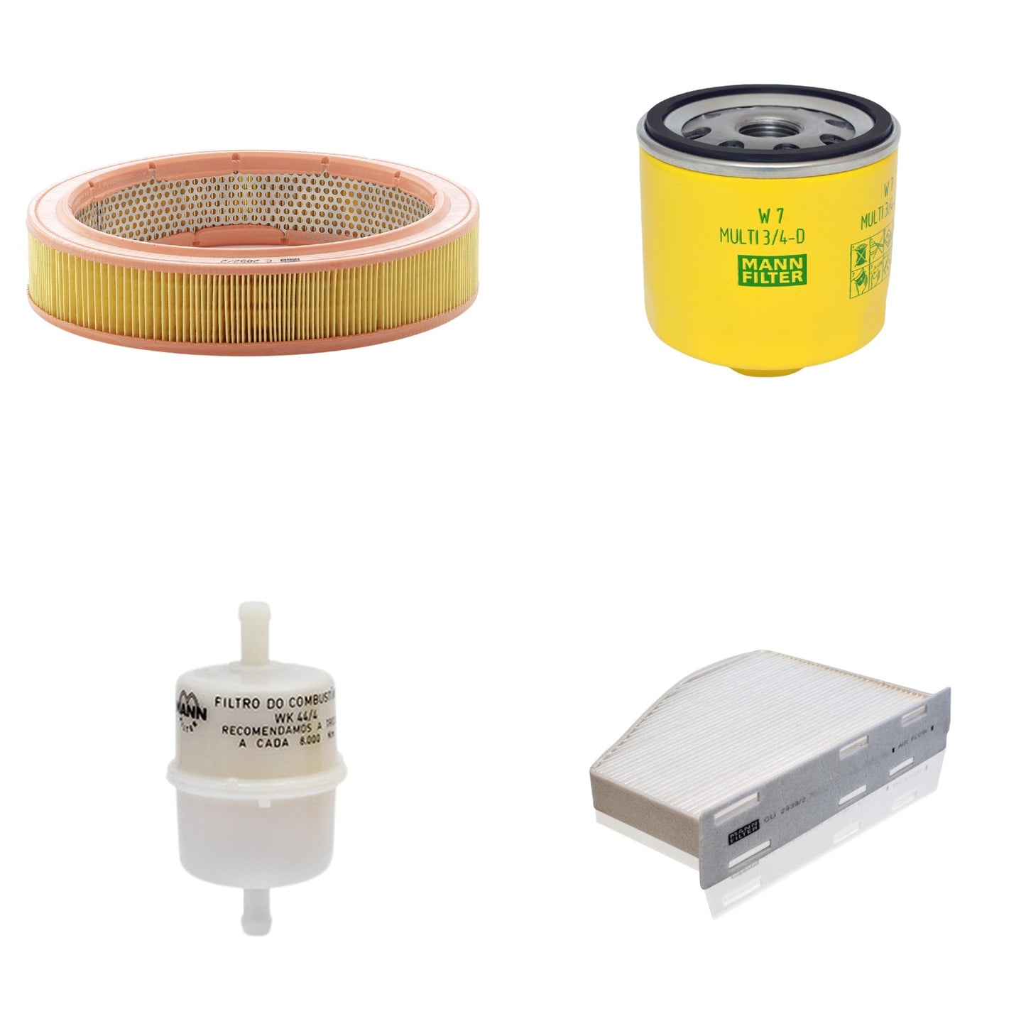Kit Filtros de Ar Combustível Cabine Ar Condicionado Óleo - Mann-Filter - C2852/2 - CU2939/2 - W7MULTI3/4-D - WK44/4 - (1)