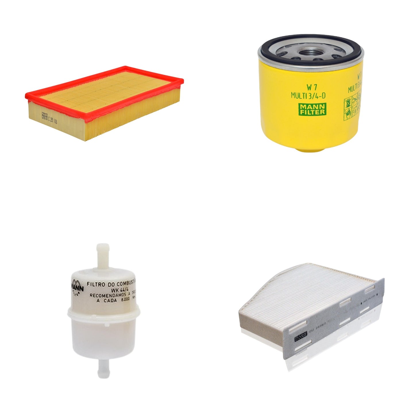 Kit Filtros de Ar Combustível Cabine Ar Condicionado Óleo - Mann-Filter - C29108 - CU2939/2 - W7MULTI3/4-D - WK44/4 - (1)