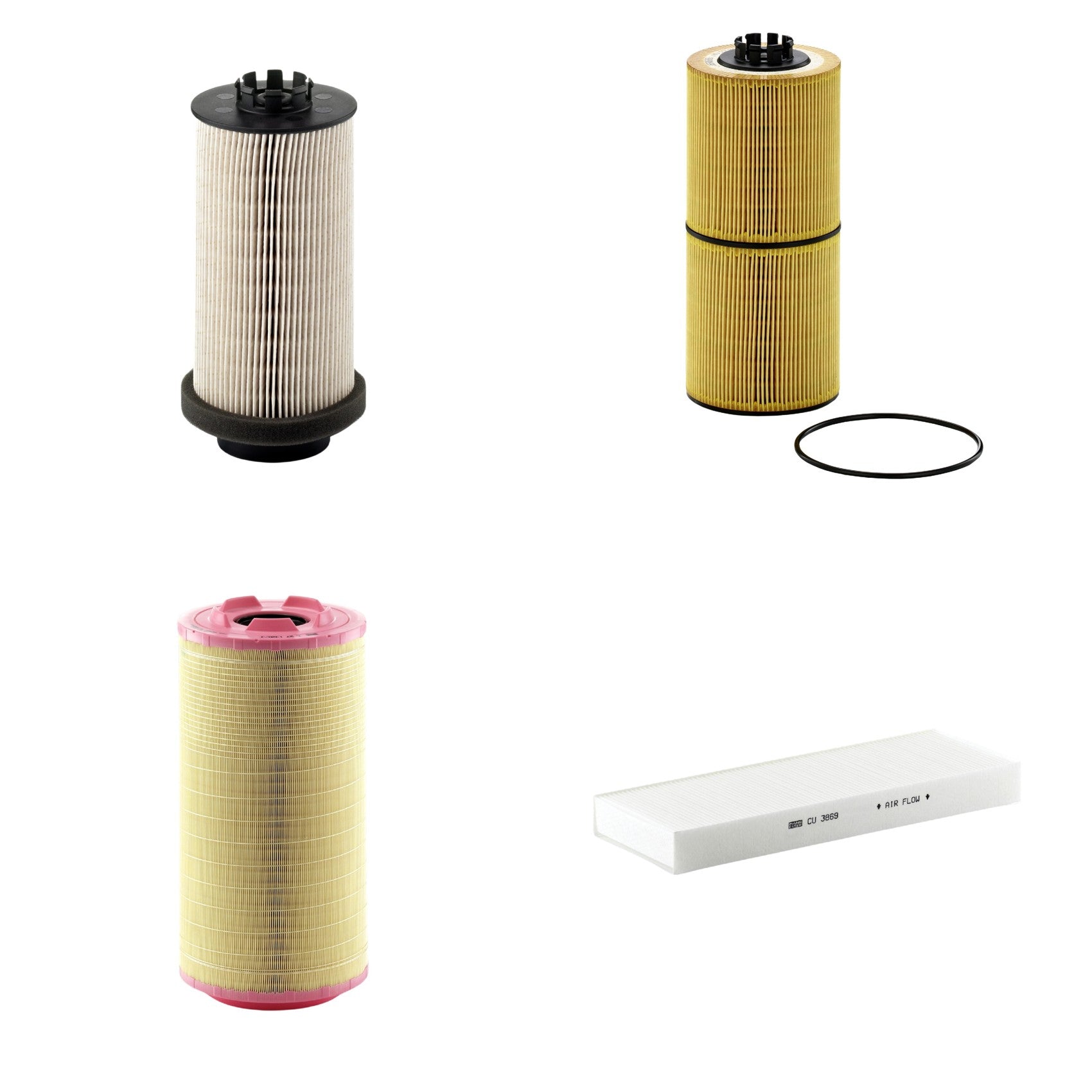 Kit Filtros de Ar Combustível Cabine Ar Condicionado Óleo - Mann-Filter - C271320/3 - CU3869 - HU12001z - PU999/1x - (1)