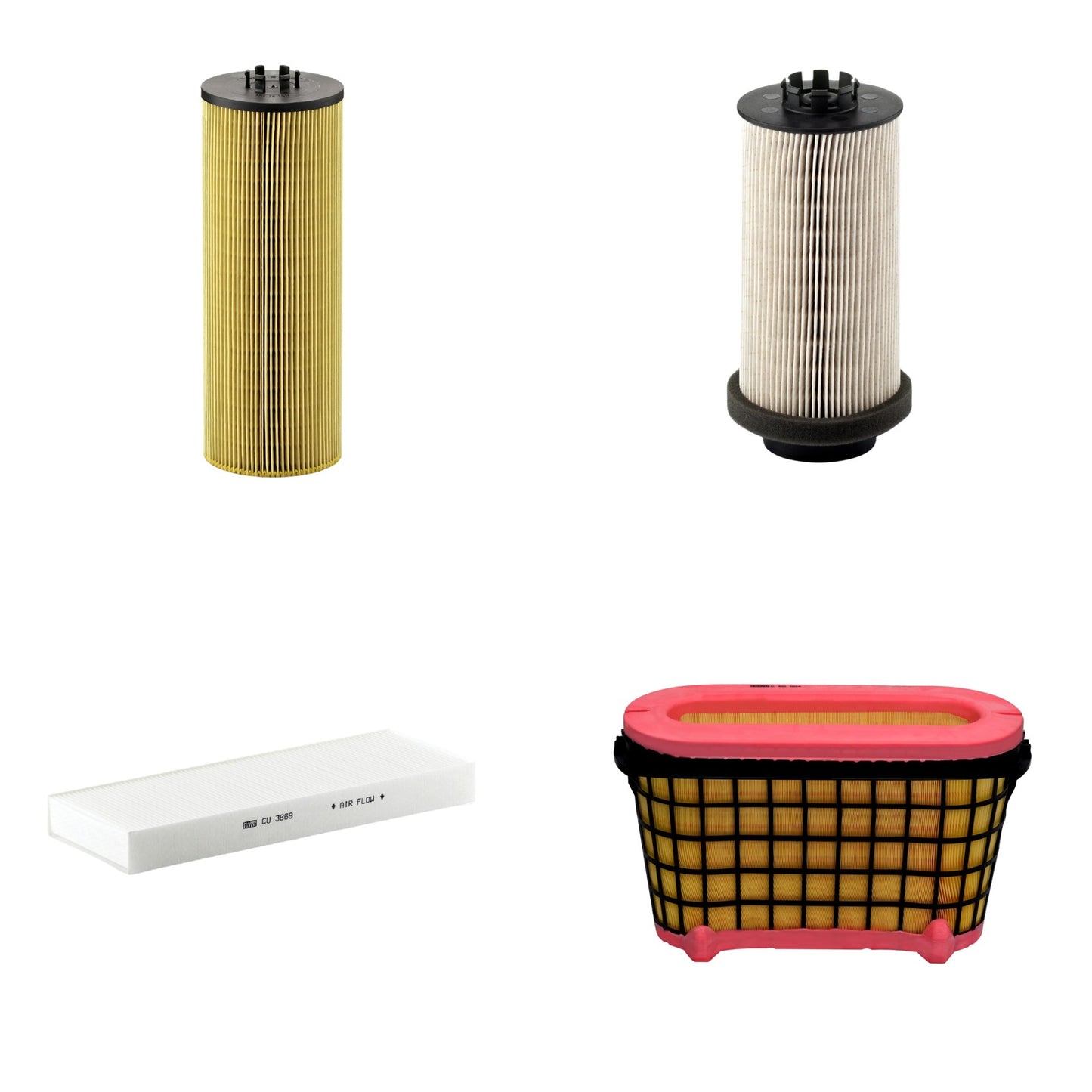 Kit Filtros de Ar Combustível Cabine Ar Condicionado Óleo - Mann-Filter - C50004 - CU3869 - HU12140x - PU999/1x - (1)