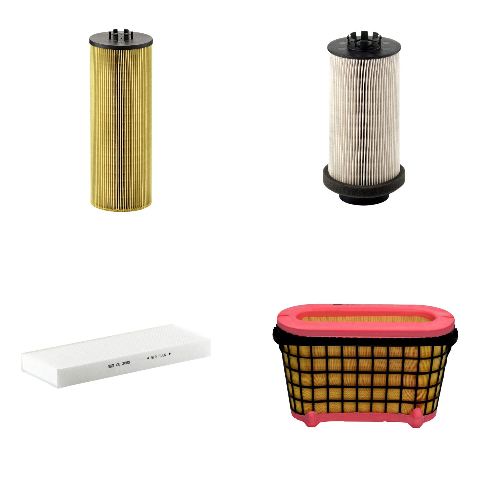 Kit Filtros de Ar Combustível Cabine Ar Condicionado Óleo - Mann-Filter - C50004 - CU3869 - HU12140x - PU999/1x - (1)