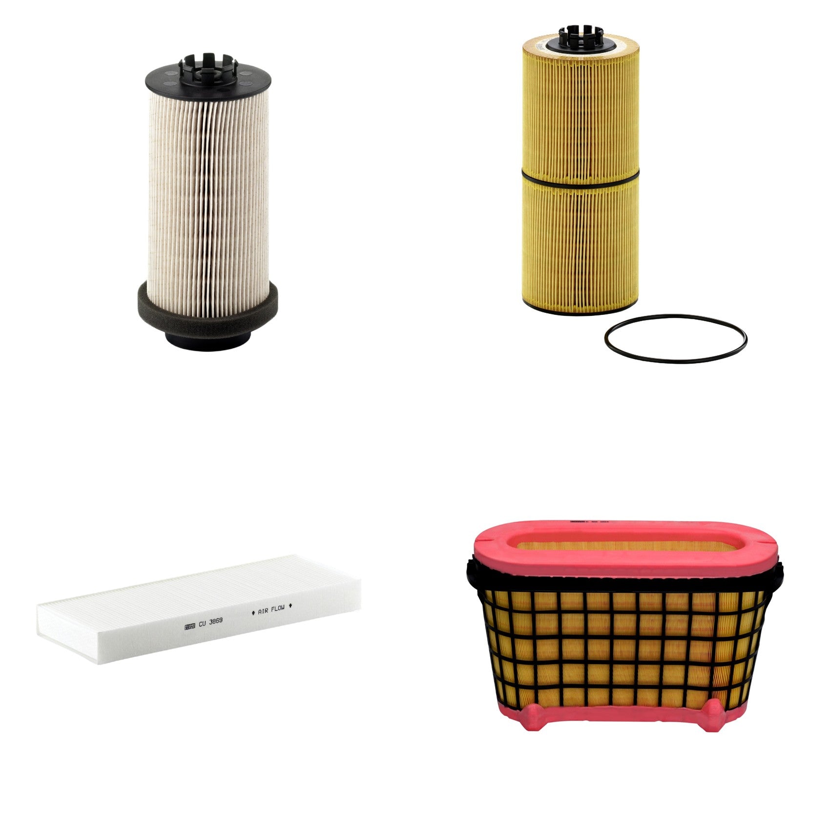Kit Filtros de Ar Combustível Cabine Ar Condicionado Óleo - Mann-Filter - C50004 - CU3869 - HU12001z - PU999/1x - (1)
