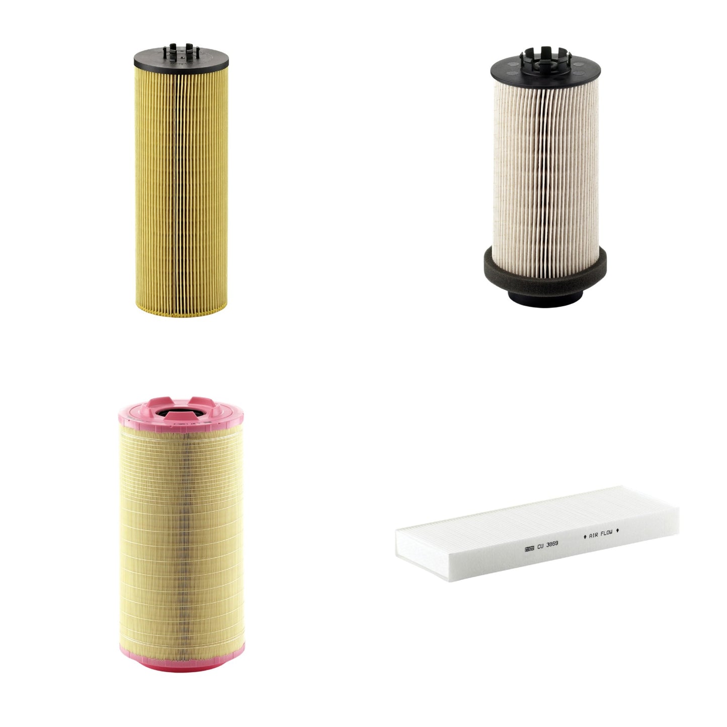 Kit Filtros de Ar Combustível Cabine Ar Condicionado Óleo - Mann-Filter - C271320/3 - CU3869 - HU12140x - PU999/1x - (1)