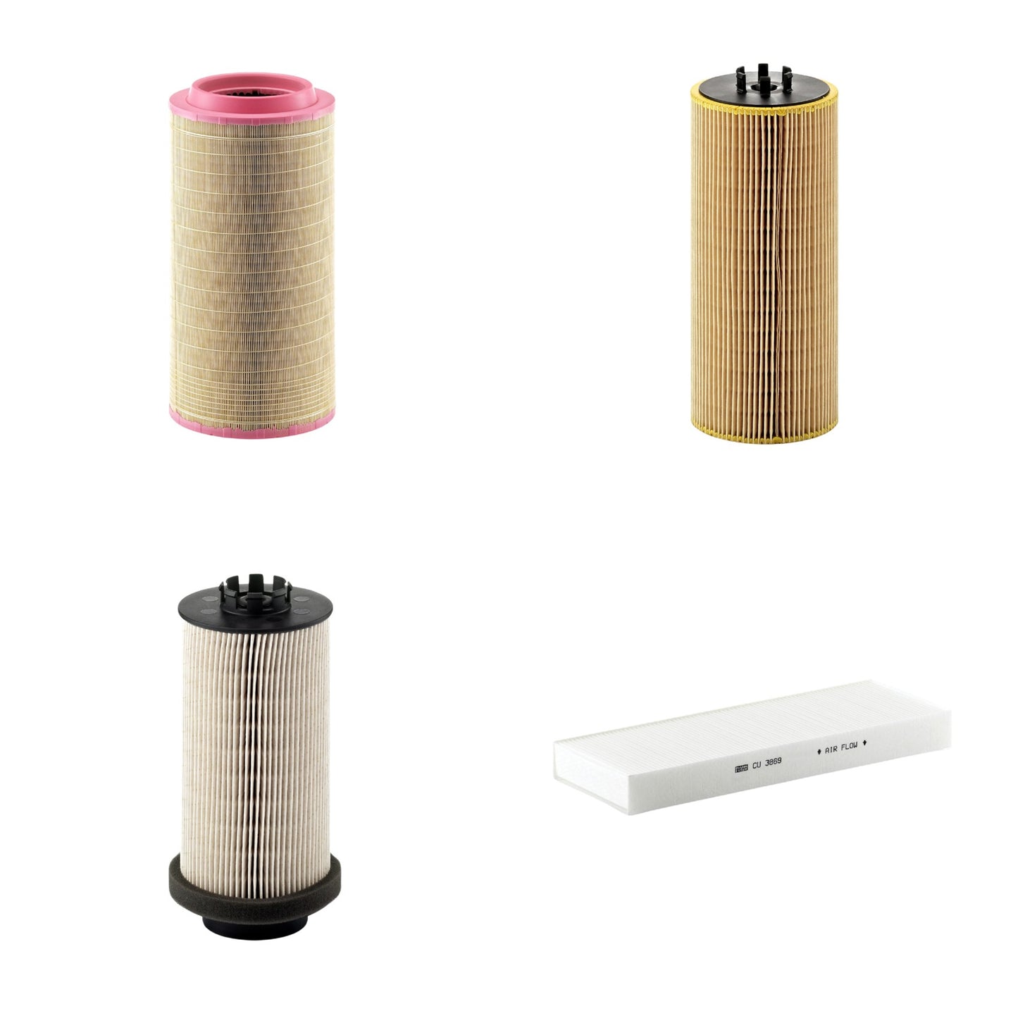 Kit Filtros de Ar Combustível Cabine Ar Condicionado Óleo - Mann-Filter - C271340 - CU3869 - HU12110x - PU999/1x - (1)