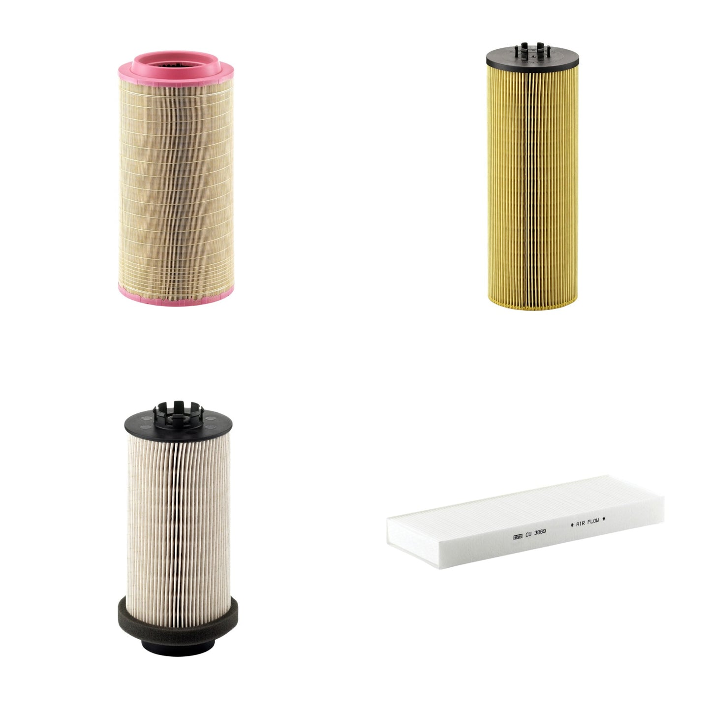 Kit Filtros de Ar Combustível Cabine Ar Condicionado Óleo - Mann-Filter - C271340 - CU3869 - HU12140x - PU999/1x - (1)