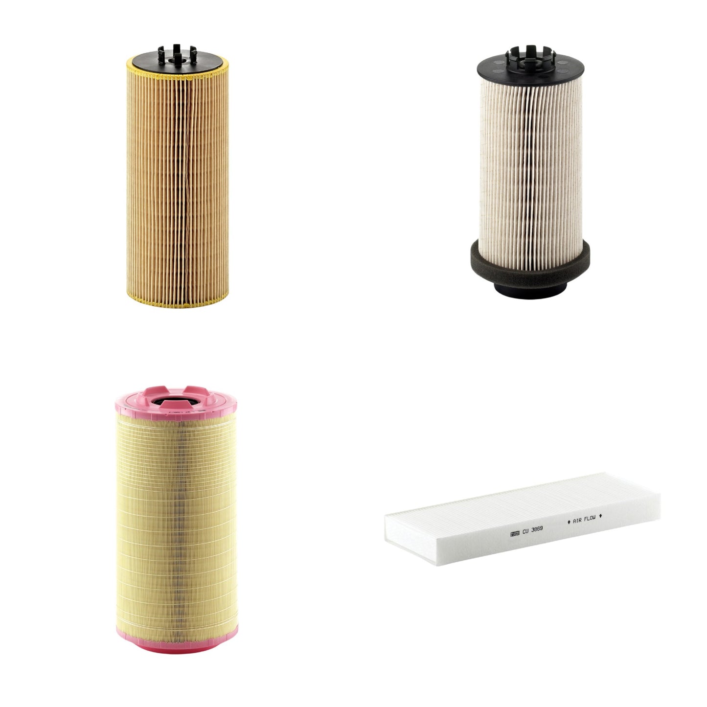 Kit Filtros de Ar Combustível Cabine Ar Condicionado Óleo - Mann-Filter - C271320/3 - CU3869 - HU12110x - PU999/1x - (1)