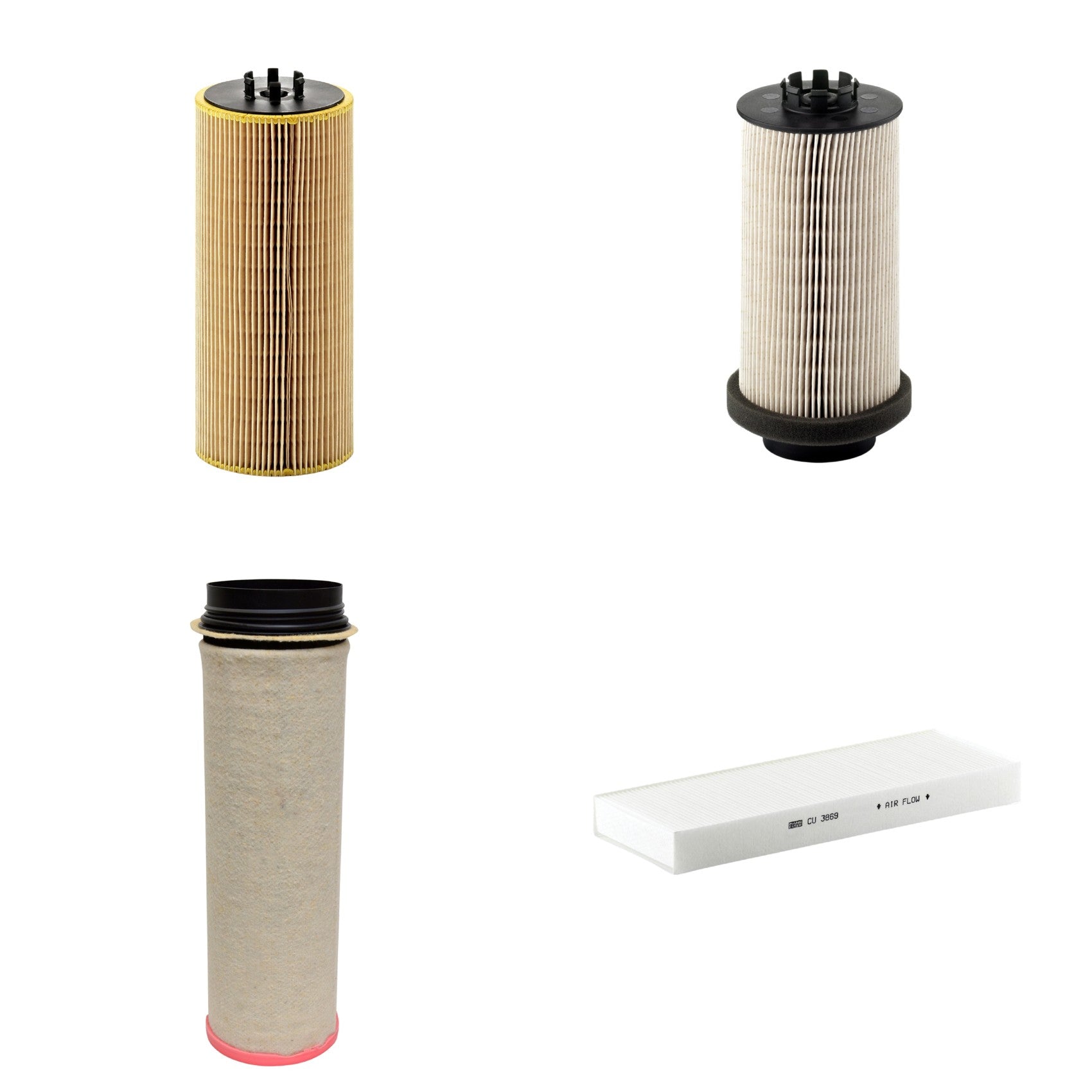 Kit Filtros de Ar Combustível Cabine Ar Condicionado Óleo - Mann-Filter - CF1651 - CU3869 - HU12110x - PU999/1x - (1)