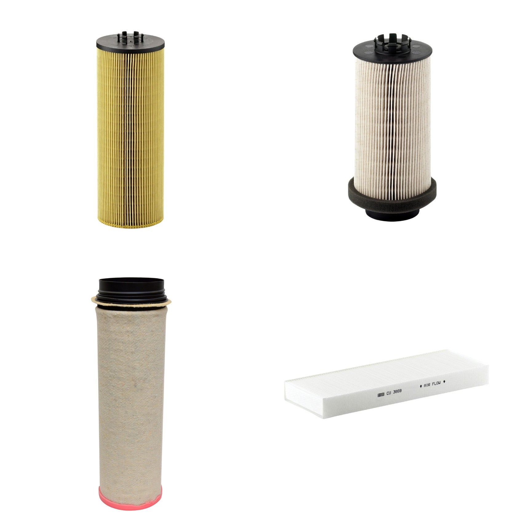 Kit Filtros de Ar Combustível Cabine Ar Condicionado Óleo - Mann-Filter - CF1651 - CU3869 - HU12140x - PU999/1x - (1)