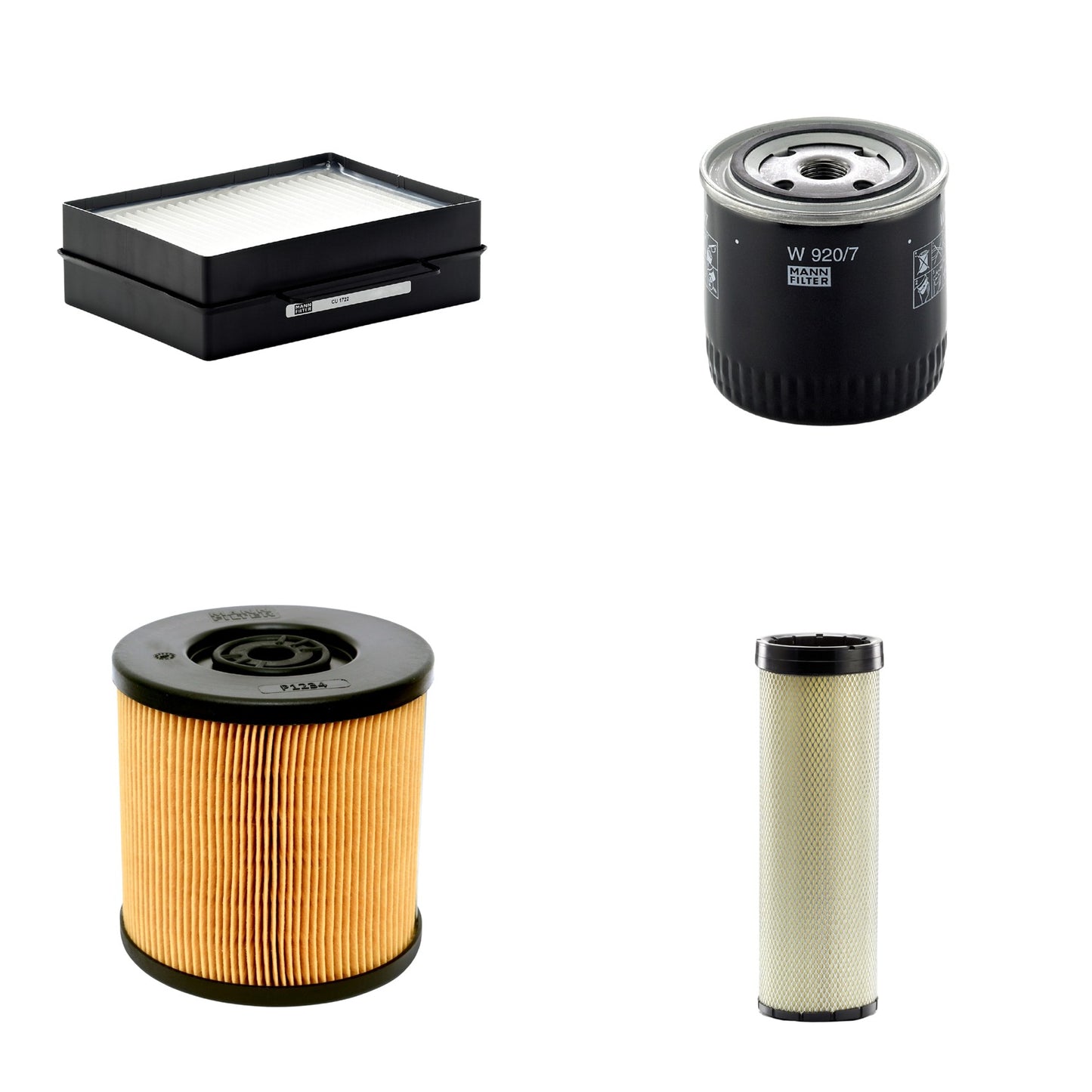 Kit Filtros de Ar Combustível Cabine Ar Condicionado Óleo - Mann-Filter - CF1720 - CU1722 - P1234 - W920/7 - (1)
