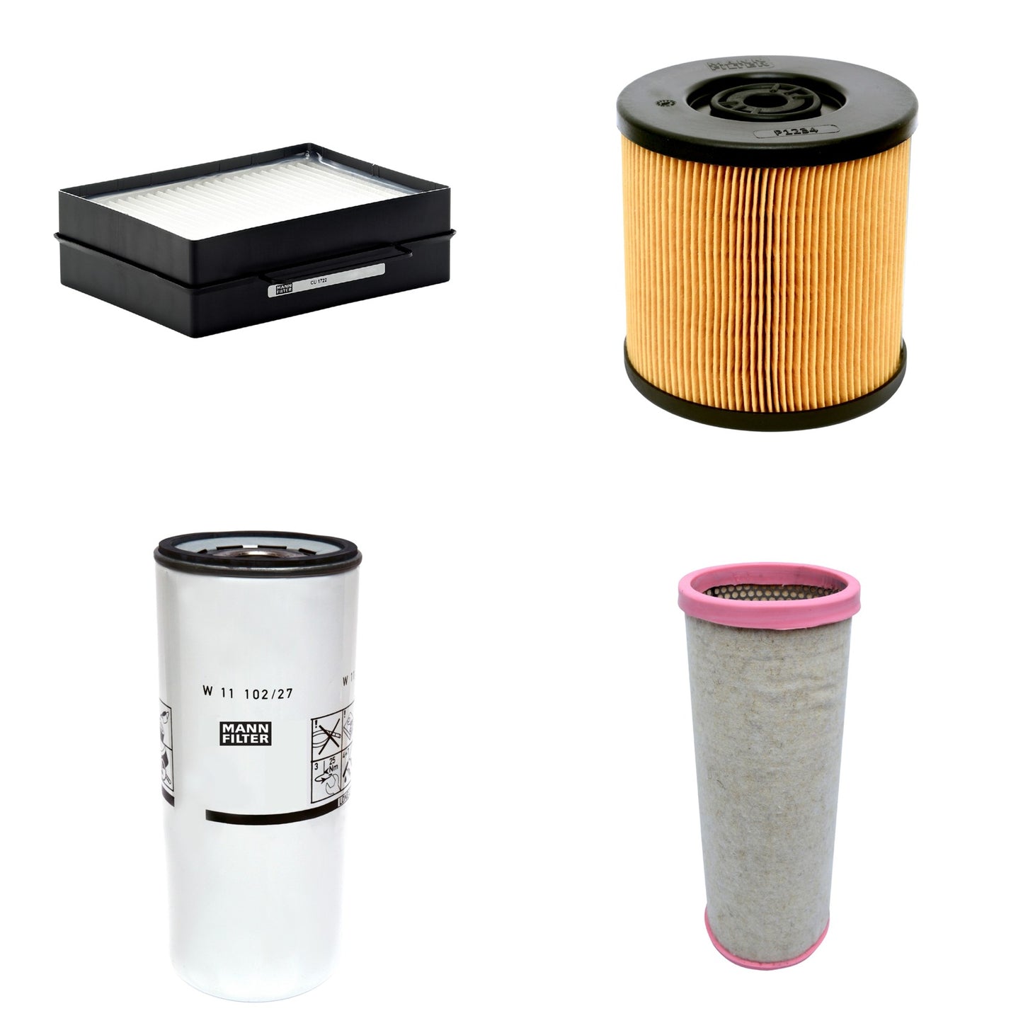 Kit Filtros de Ar Combustível Cabine Ar Condicionado Óleo - Mann-Filter - CF1711 - CU1722 - P1234 - W11102/27 - (1)