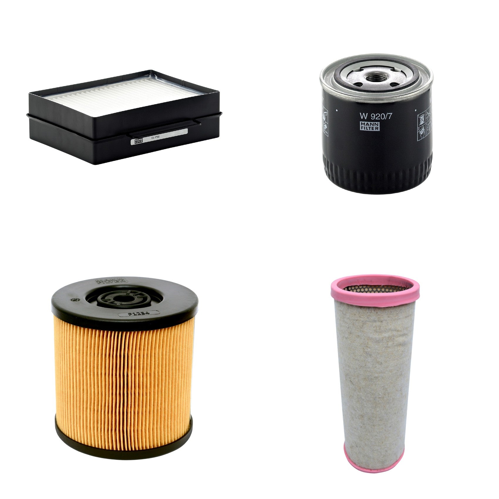 Kit Filtros de Ar Combustível Cabine Ar Condicionado Óleo - Mann-Filter - CF1711 - CU1722 - P1234 - W920/7 - (1)