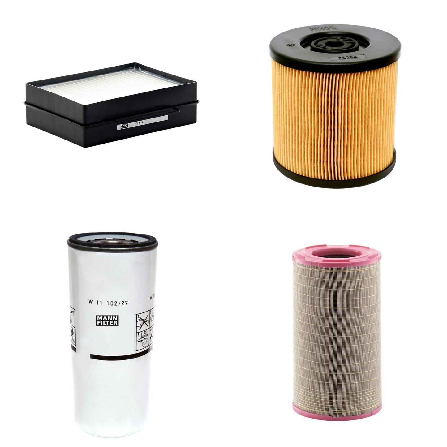 Kit Filtros de Ar Combustível Cabine Ar Condicionado Óleo - Mann-Filter - C301500 - CU1722 - P1234 - W11102/27 - (1)