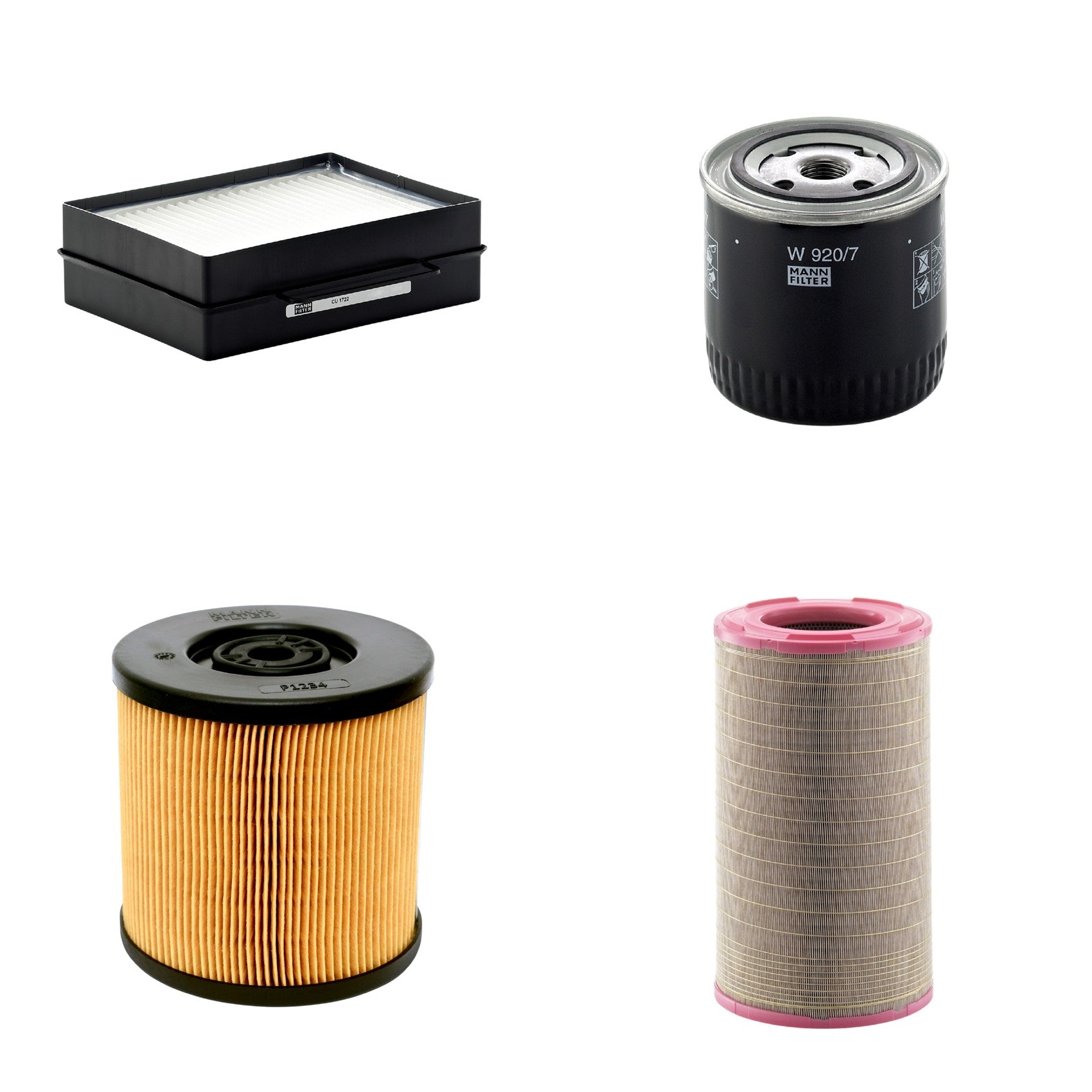 Kit Filtros de Ar Combustível Cabine Ar Condicionado Óleo - Mann-Filter - C301500 - CU1722 - P1234 - W920/7 - (1)