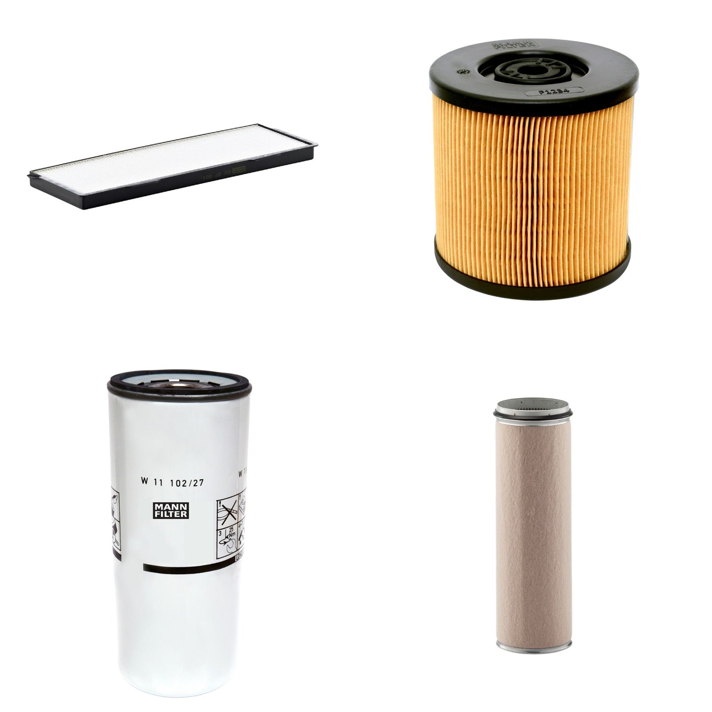 Kit Filtros de Ar Combustível Cabine Ar Condicionado Óleo - Mann-Filter - CF1600 - CU37001 - P1234 - W11102/27 - (1)