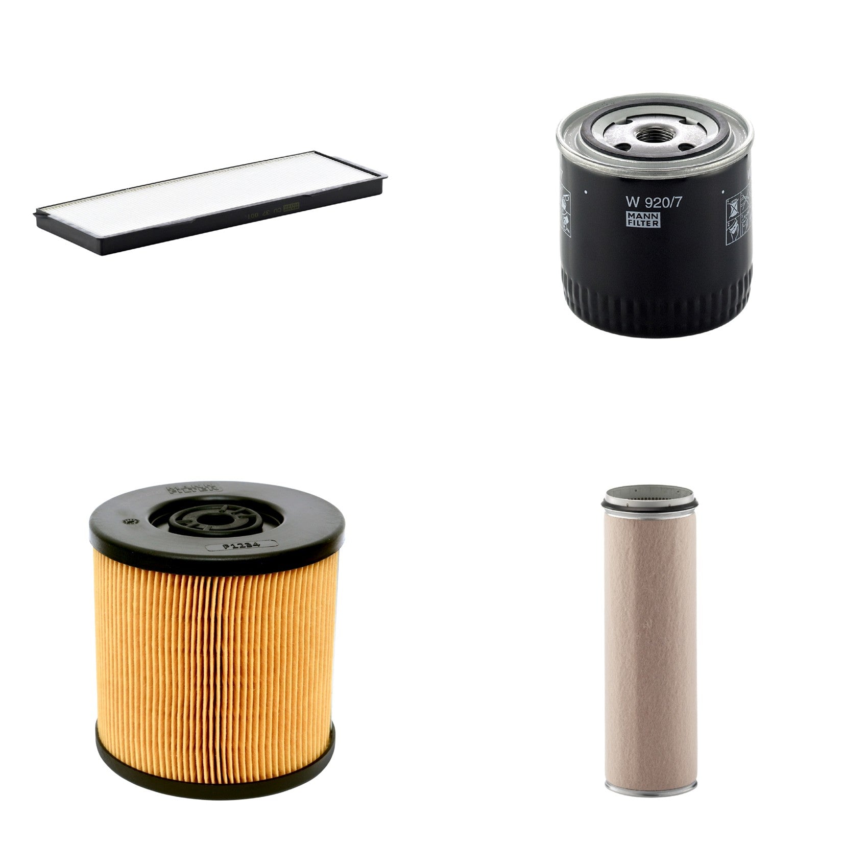 Kit Filtros de Ar Combustível Cabine Ar Condicionado Óleo - Mann-Filter - CF1600 - CU37001 - P1234 - W920/7 - (1)