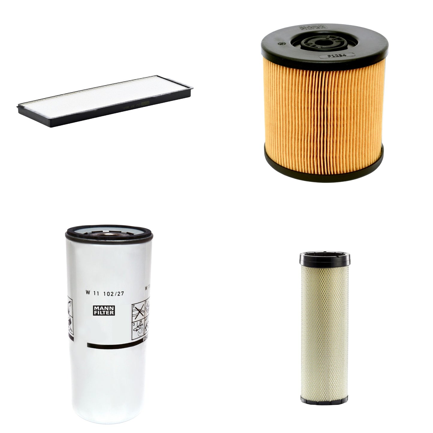 Kit Filtros de Ar Combustível Cabine Ar Condicionado Óleo - Mann-Filter - CF1720 - CU37001 - P1234 - W11102/27 - (1)