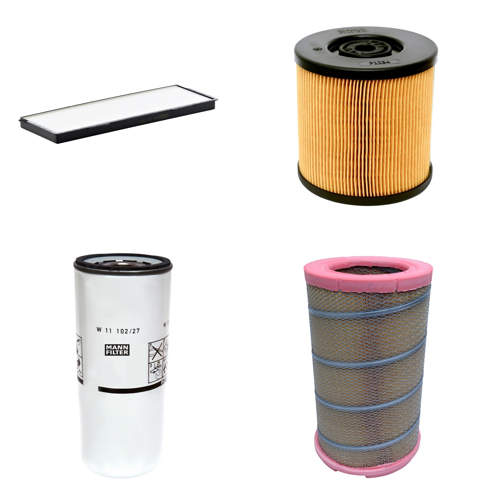Kit Filtros de Ar Combustível Cabine Ar Condicionado Óleo - Mann-Filter - C301622 - CU37001 - P1234 - W11102/27 - (1)