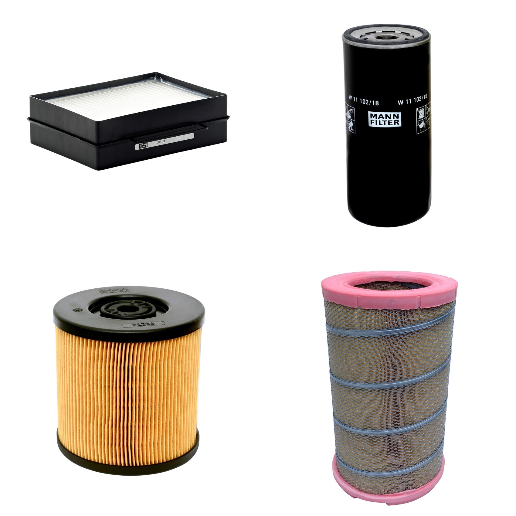 Kit Filtros de Ar Combustível Cabine Ar Condicionado Óleo - Mann-Filter - C301622 - CU1722 - P1234 - W11102/18 - (1)