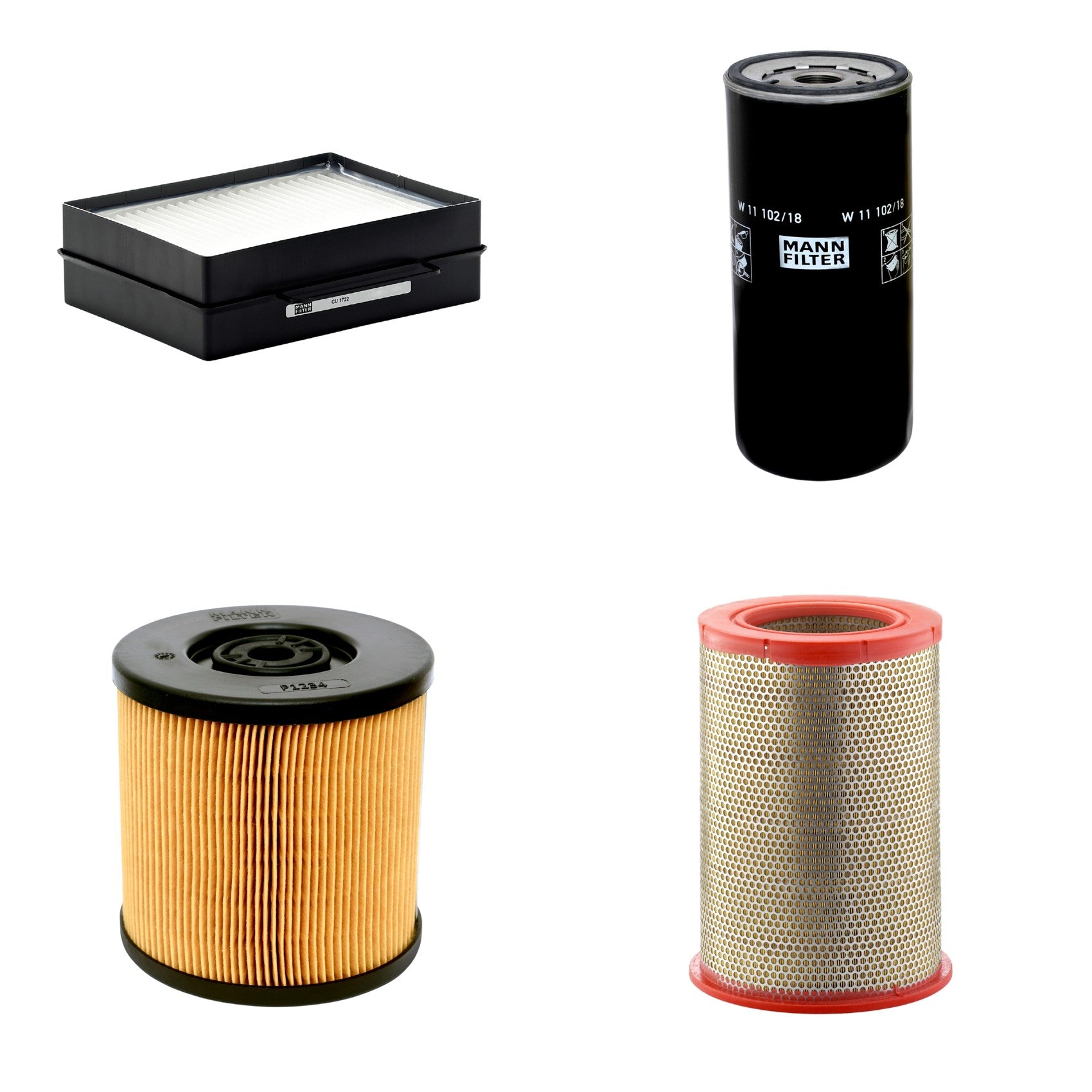 Kit Filtros de Ar Combustível Cabine Ar Condicionado Óleo - Mann-Filter - C301359 - CU1722 - P1234 - W11102/18 - (1)