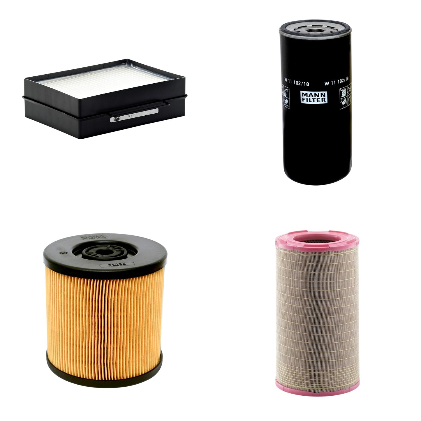 Kit Filtros de Ar Combustível Cabine Ar Condicionado Óleo - Mann-Filter - C301500 - CU1722 - P1234 - W11102/18 - (1)