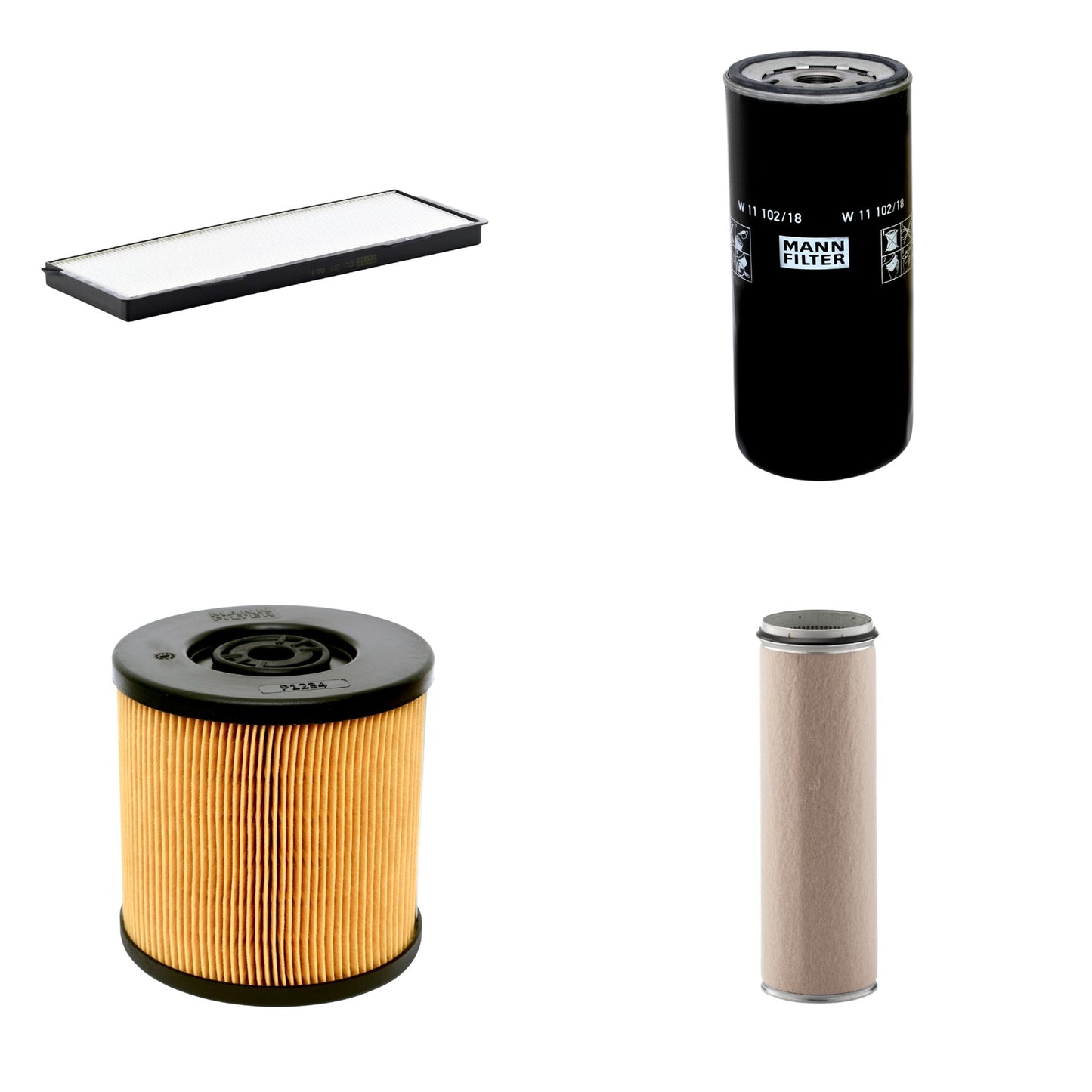 Kit Filtros de Ar Combustível Cabine Ar Condicionado Óleo - Mann-Filter - CF1600 - CU37001 - P1234 - W11102/18 - (1)