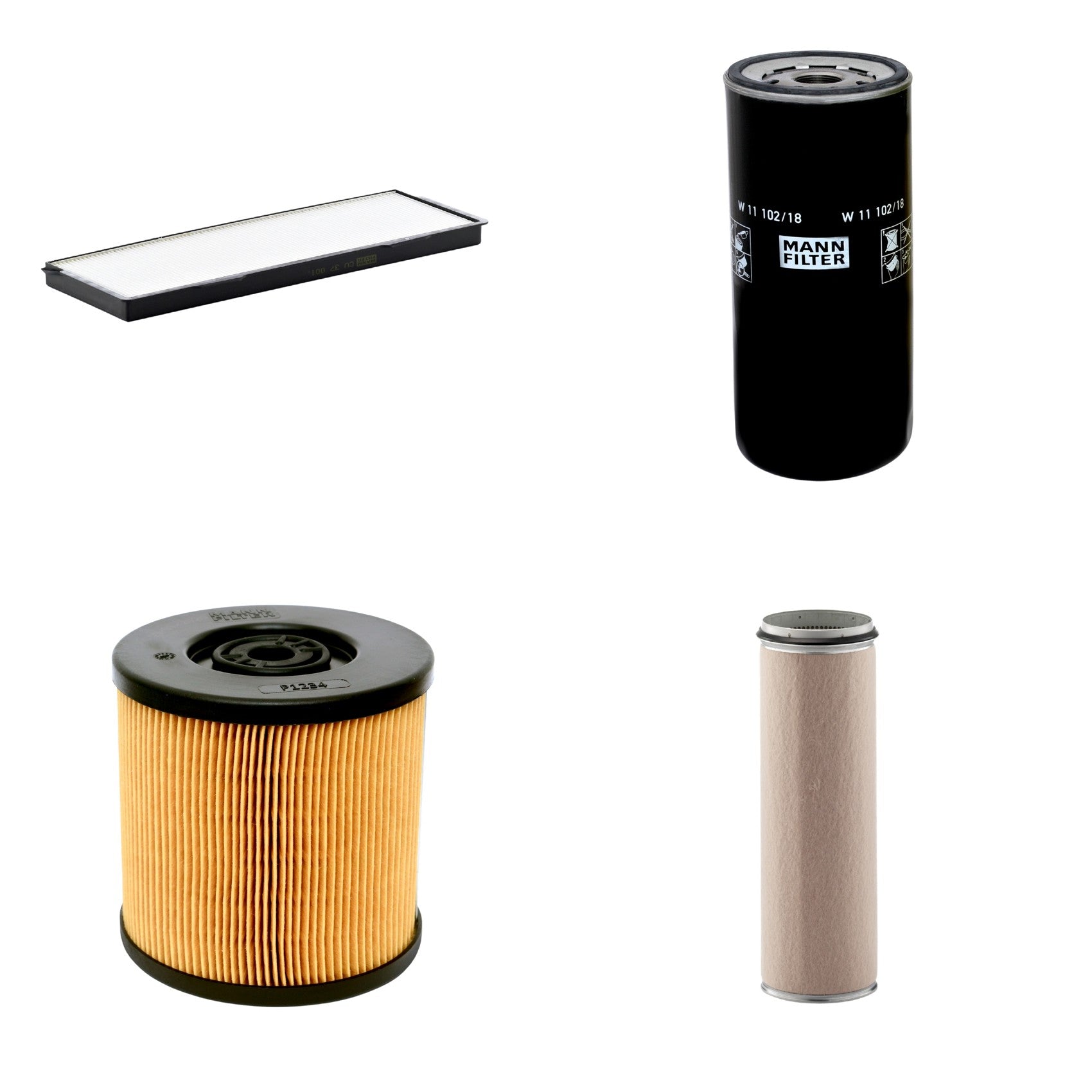 Kit Filtros de Ar Combustível Cabine Ar Condicionado Óleo - Mann-Filter - CF1600 - CU37001 - P1234 - W11102/18 - (1)