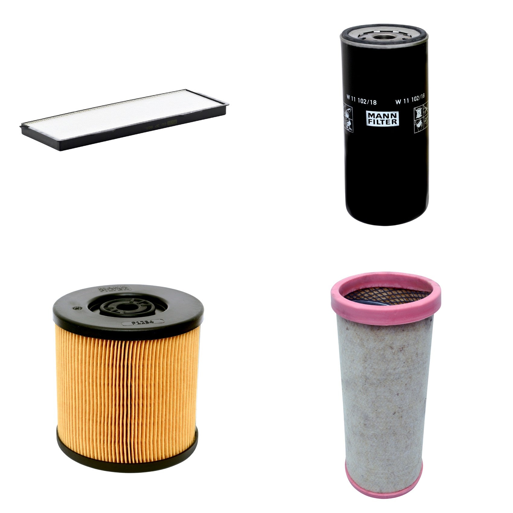 Kit Filtros de Ar Combustível Cabine Ar Condicionado Óleo - Mann-Filter - CF1710 - CU37001 - P1234 - W11102/18 - (1)