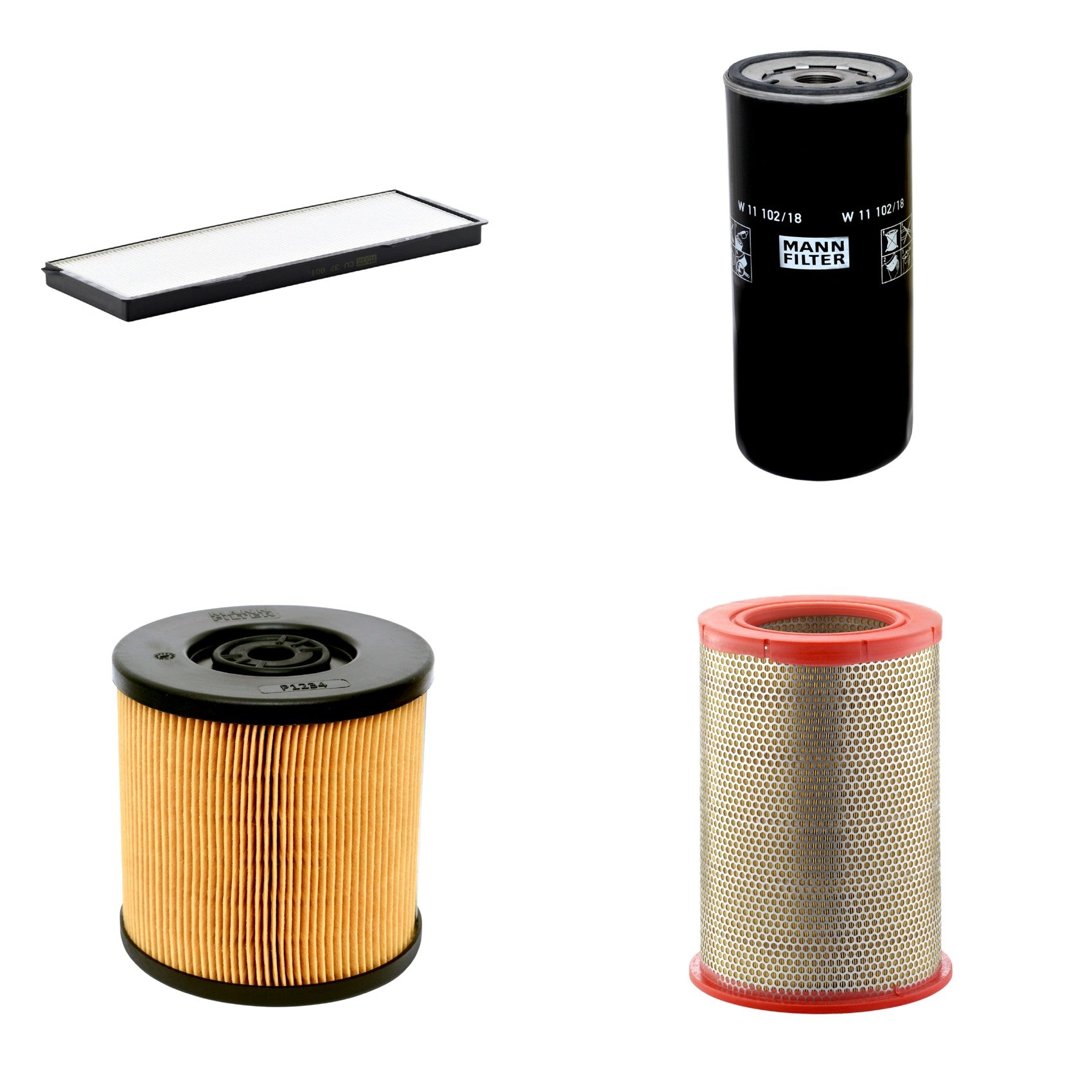 Kit Filtros de Ar Combustível Cabine Ar Condicionado Óleo - Mann-Filter - C301359 - CU37001 - P1234 - W11102/18 - (1)