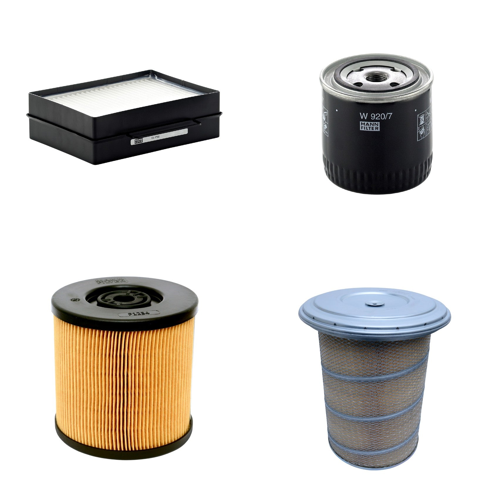 Kit Filtros de Ar Combustível Cabine Ar Condicionado Óleo - Mann-Filter - C30880/1 - CU1722 - P1234 - W920/7 - (1)
