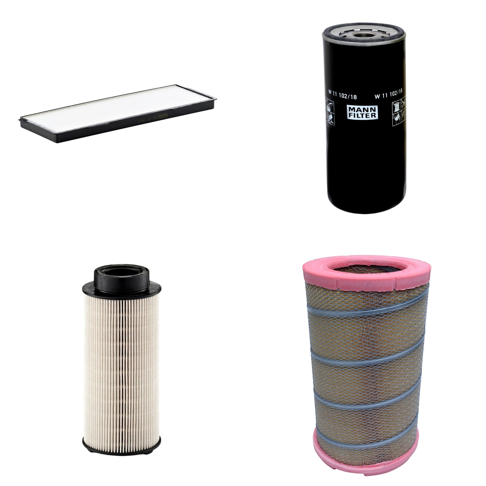 Kit Filtros de Ar Combustível Cabine Ar Condicionado Óleo - Mann-Filter - C301622 - CU37001 - PU941x - W11102/18 - (1)