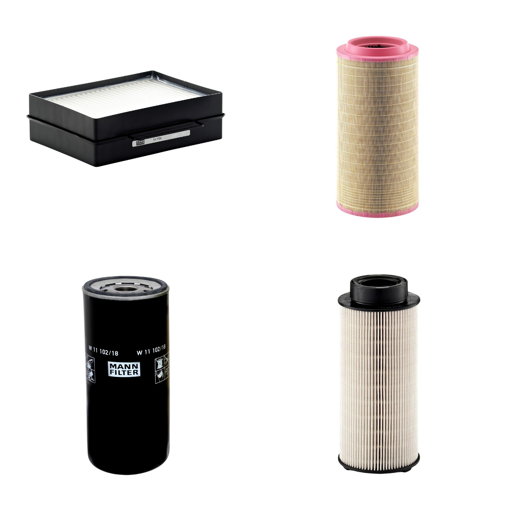 Kit Filtros de Ar Combustível Cabine Ar Condicionado Óleo - Mann-Filter - C271340 - CU1722 - PU941x - W11102/18 - (1)