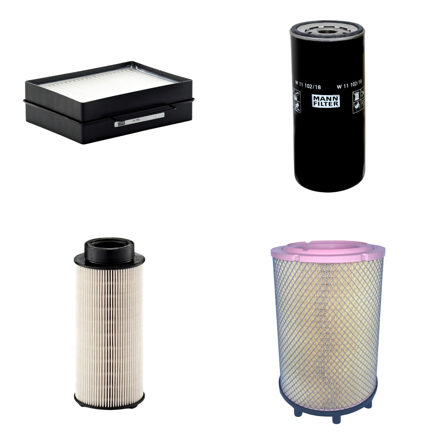 Kit Filtros de Ar Combustível Cabine Ar Condicionado Óleo - Mann-Filter - C31014/2 - CU1722 - PU941x - W11102/18 - (1)