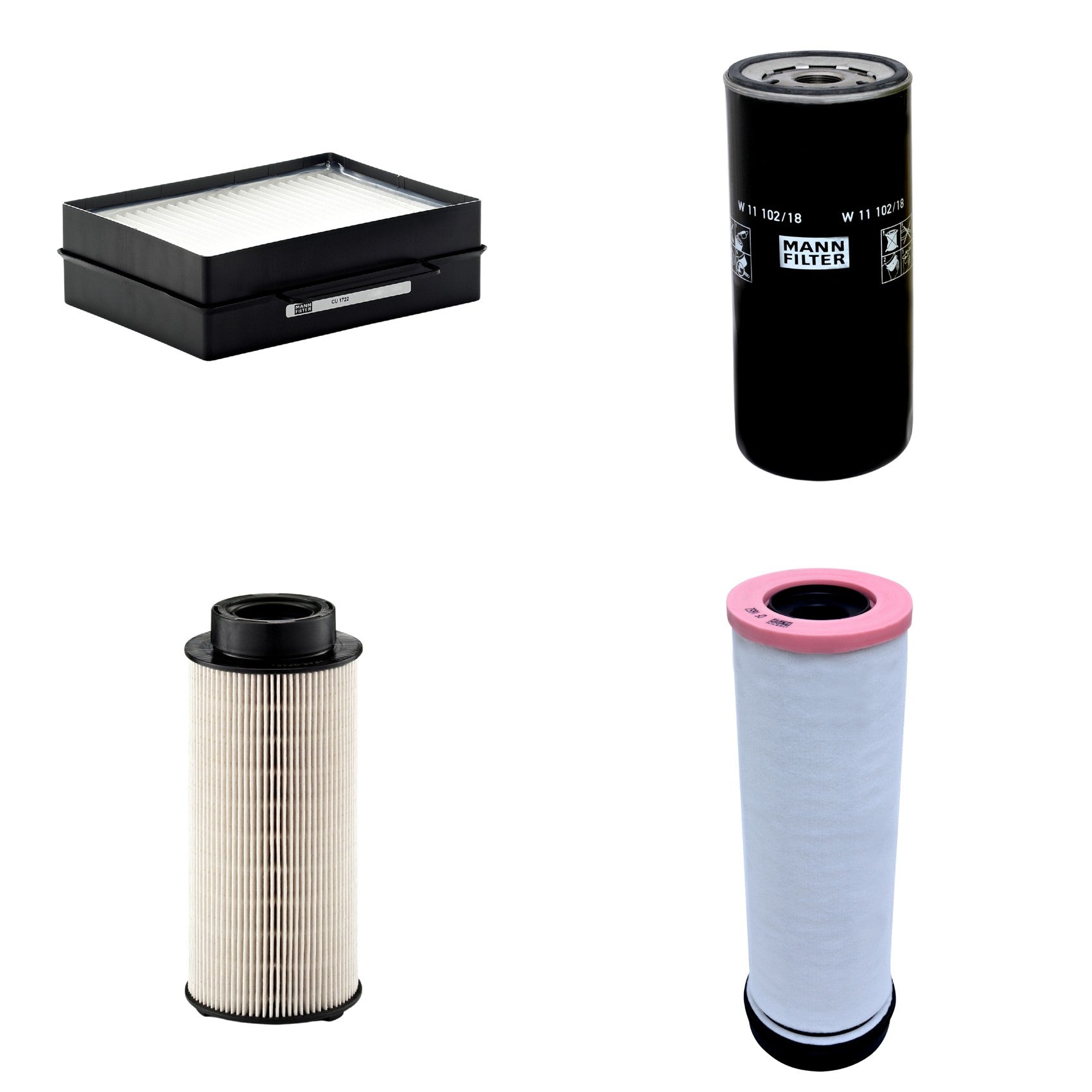 Kit Filtros de Ar Combustível Cabine Ar Condicionado Óleo - Mann-Filter - CF1652 - CU1722 - PU941x - W11102/18 - (1)