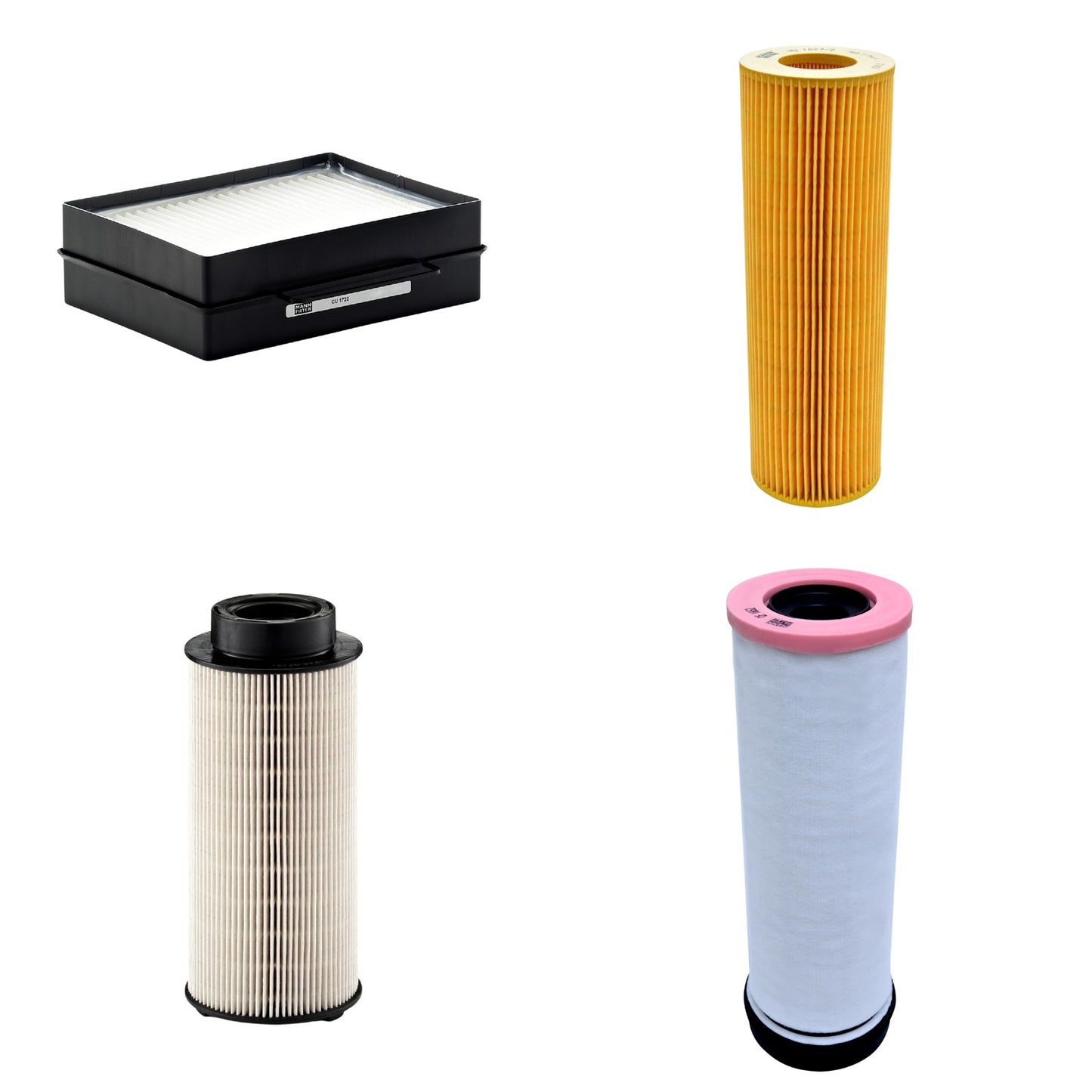Kit Filtros de Ar Combustível Cabine Ar Condicionado Óleo - Mann-Filter - CF1652 - CU1722 - HU1077/2z - PU941x - (1)