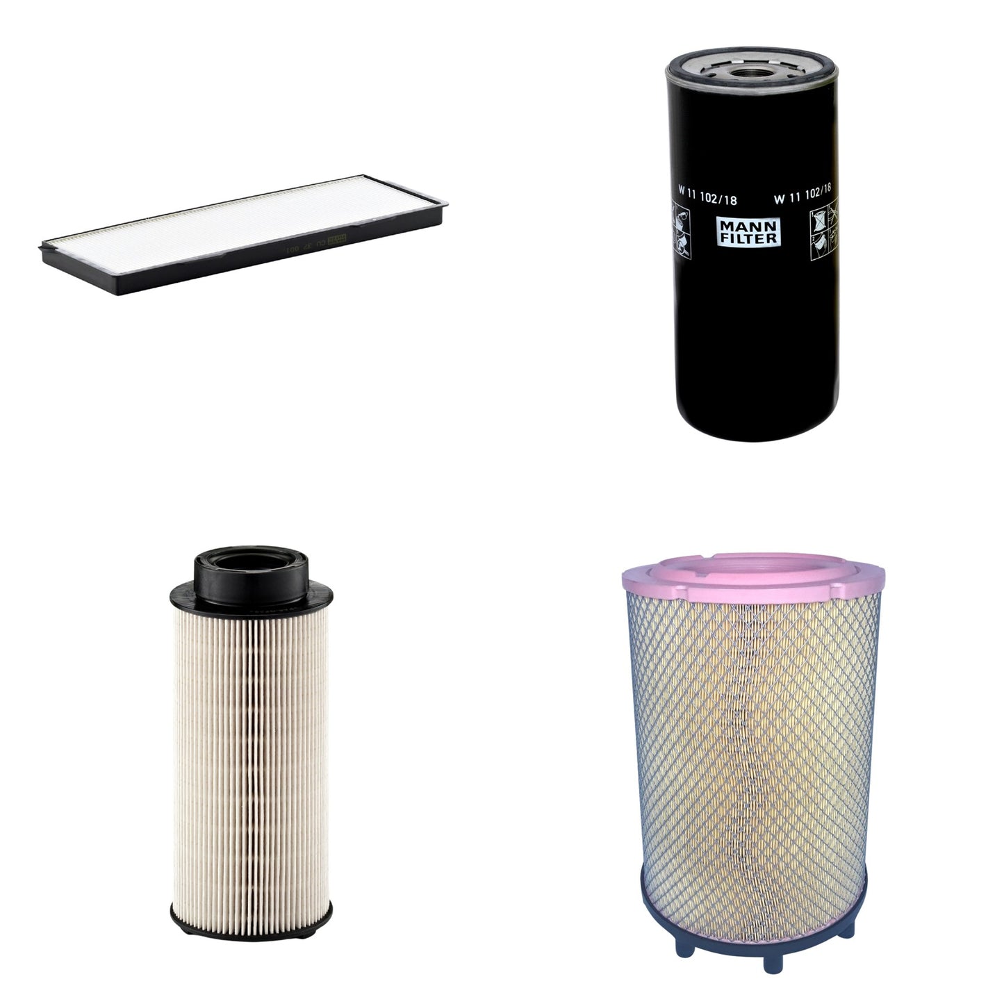 Kit Filtros de Ar Combustível Cabine Ar Condicionado Óleo - Mann-Filter - C31014/2 - CU37001 - PU941x - W11102/18 - (1)