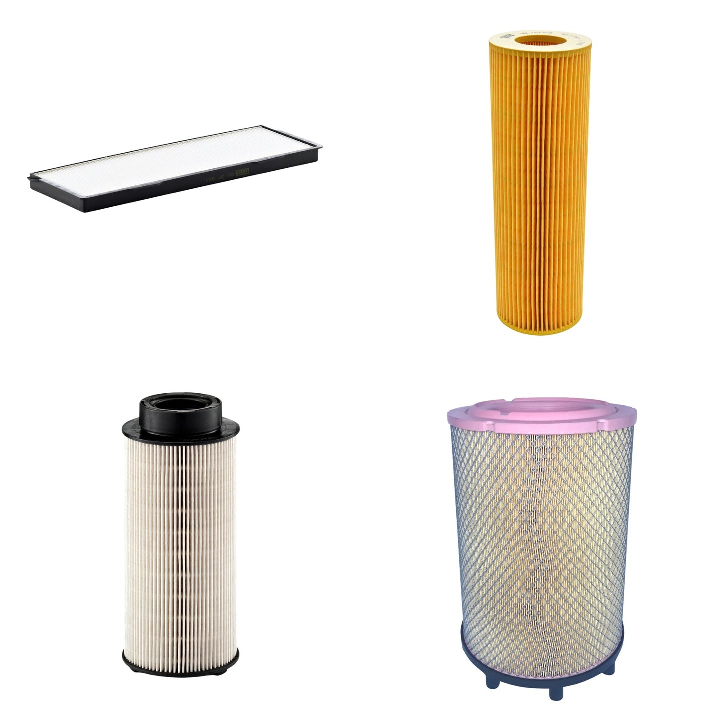 Kit Filtros de Ar Combustível Cabine Ar Condicionado Óleo - Mann-Filter - C31014/2 - CU37001 - HU1077/2z - PU941x - (1)