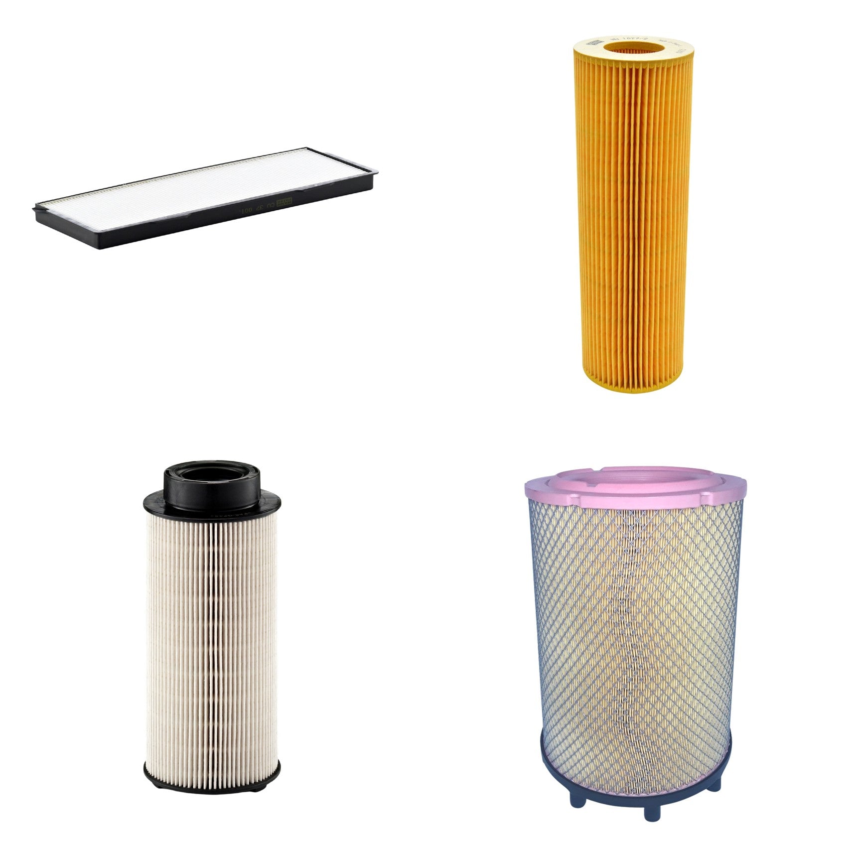 Kit Filtros de Ar Combustível Cabine Ar Condicionado Óleo - Mann-Filter - C31014/2 - CU37001 - HU1077/2z - PU941x - (1)