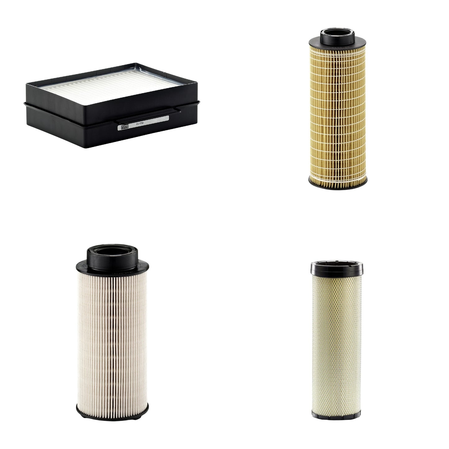 Kit Filtros de Ar Combustível Cabine Ar Condicionado Óleo - Mann-Filter - CF1720 - CU1722 - HU1072x - PU941x - (1)