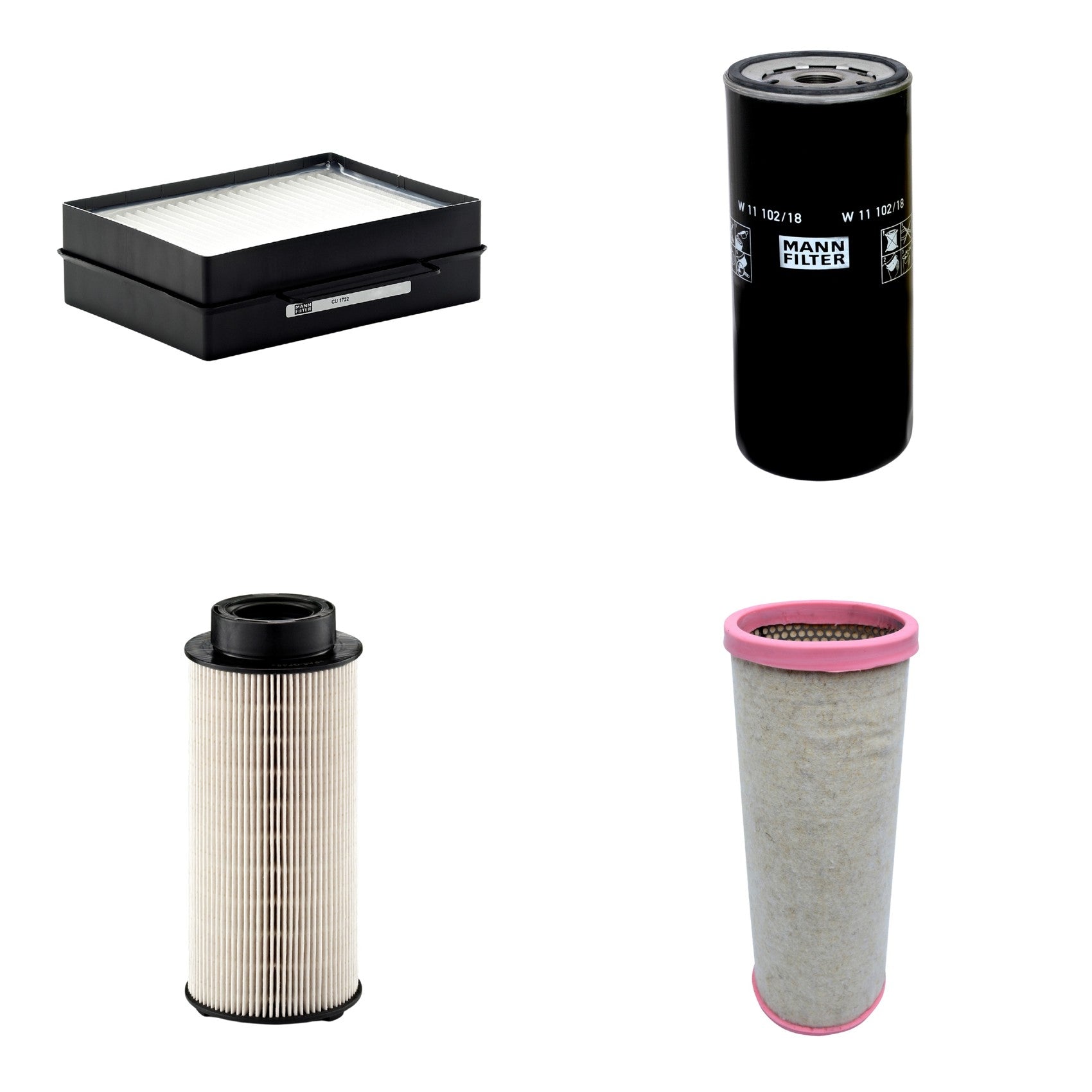 Kit Filtros de Ar Combustível Cabine Ar Condicionado Óleo - Mann-Filter - CF1711 - CU1722 - PU941x - W11102/18 - (1)