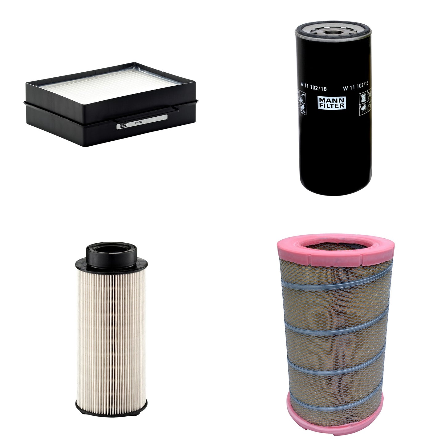 Kit Filtros de Ar Combustível Cabine Ar Condicionado Óleo - Mann-Filter - C301622 - CU1722 - PU941x - W11102/18 - (1)