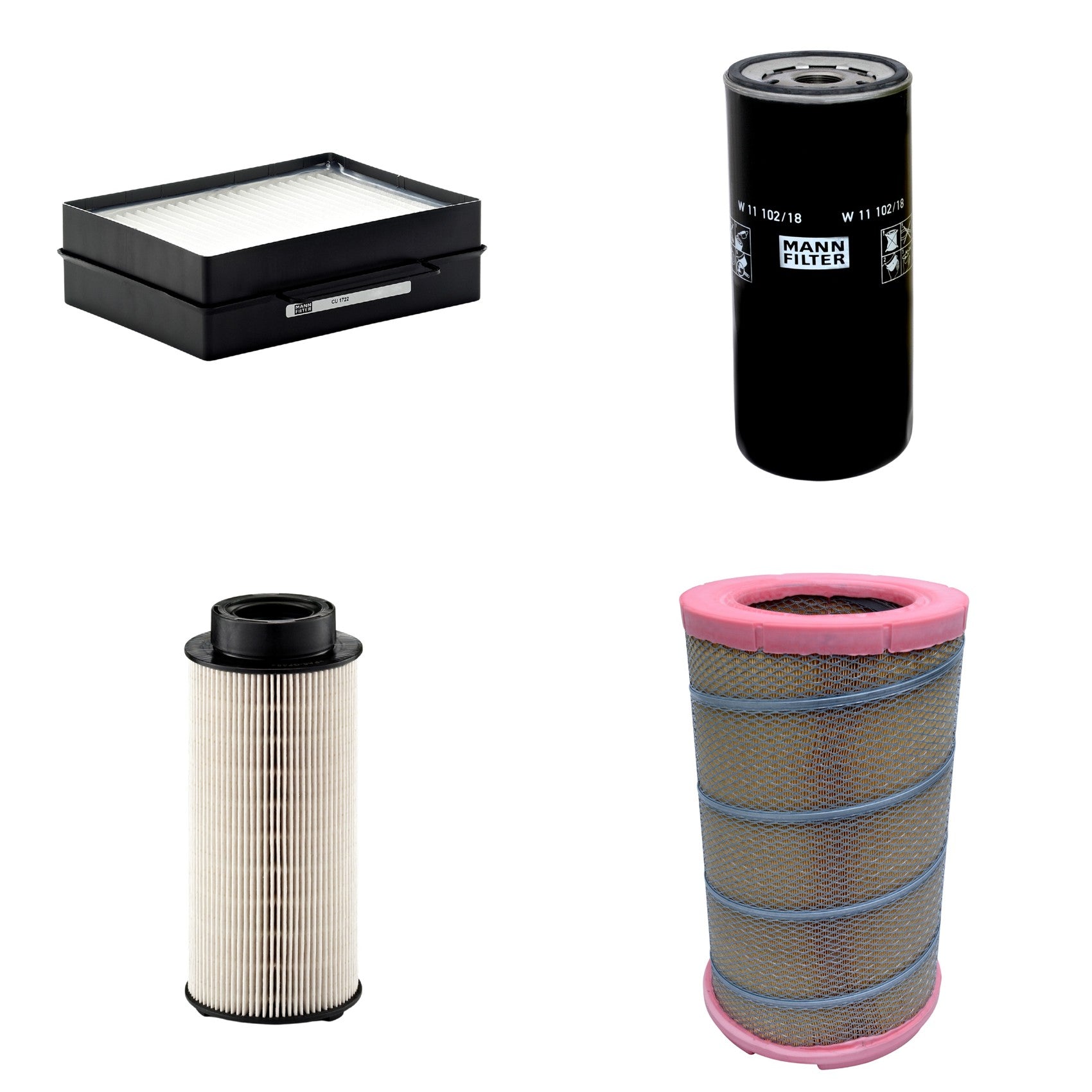 Kit Filtros de Ar Combustível Cabine Ar Condicionado Óleo - Mann-Filter - C301622 - CU1722 - PU941x - W11102/18 - (1)