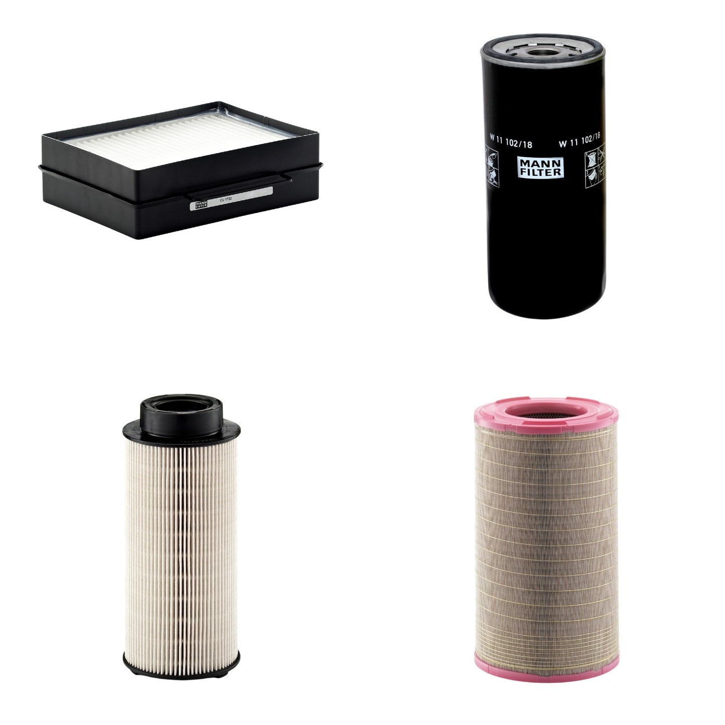 Kit Filtros de Ar Combustível Cabine Ar Condicionado Óleo - Mann-Filter - C301500 - CU1722 - PU941x - W11102/18 - (1)